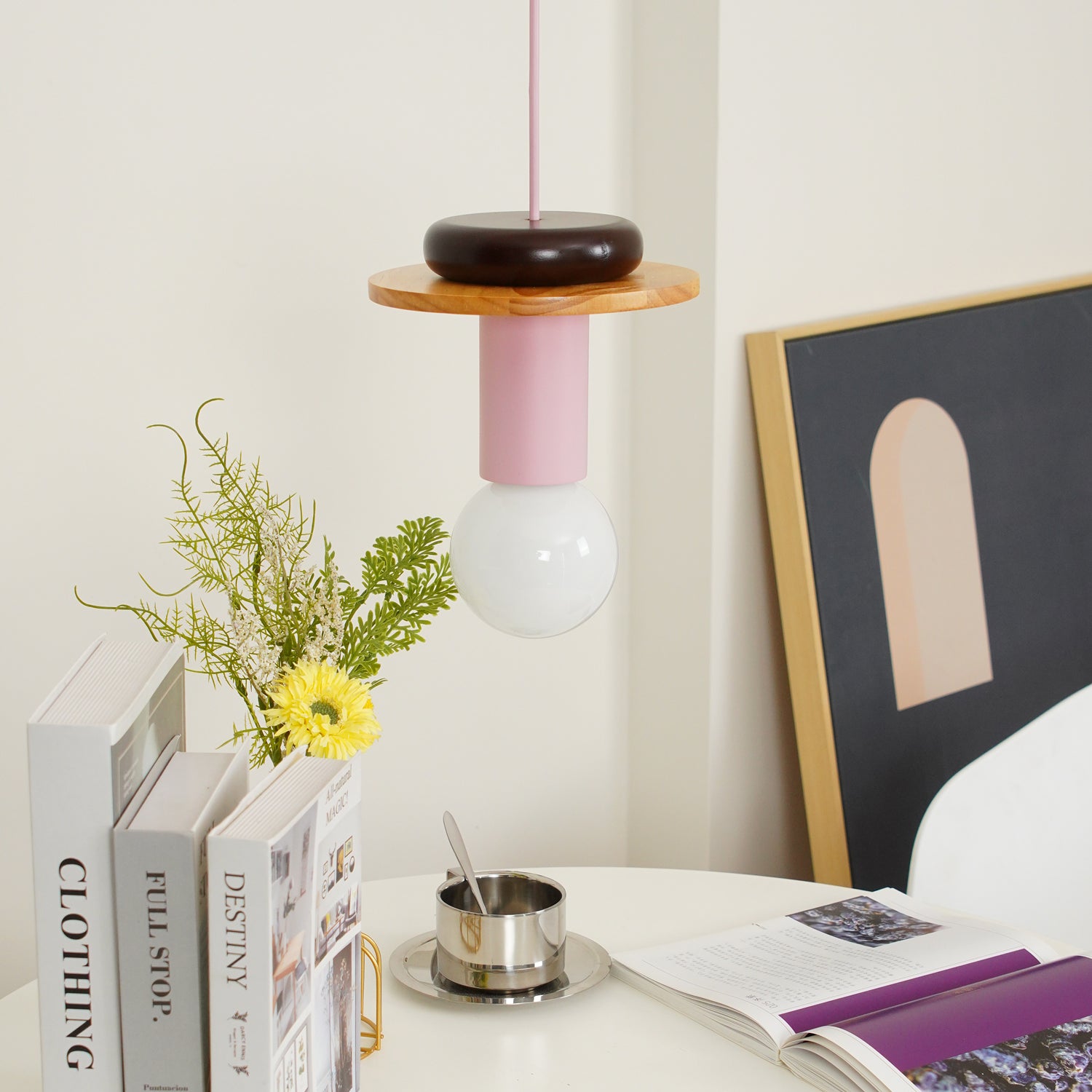 Modern Geometric Building Blocks Pendant Lamp - Handmade Wooden Hanging Light Fixture for Dining Room, Kitchen Island, Living Room & Bedroom Decor