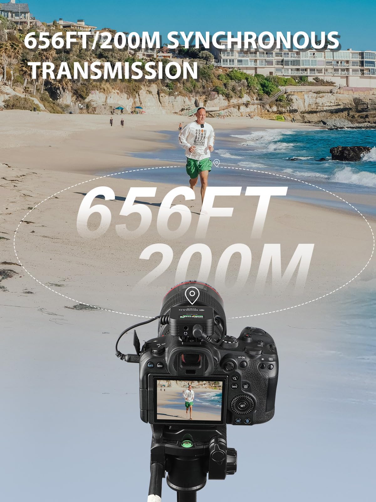 Professional Wireless Lavalier Microphone with TFT Screen - Moman C2X Clip-on Mic for DSLR, Camera, Smartphone, PC & Tablet (100m Range) - Perfect for Vlogging, Interviews, Live Streaming & Online Meetings