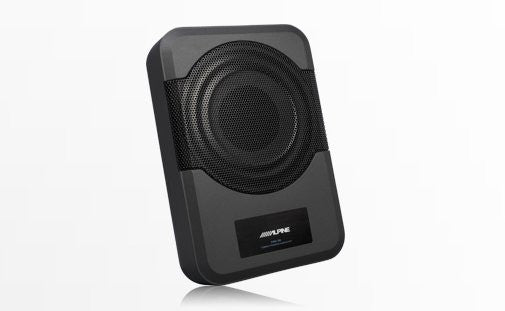 Alpine PWE S8 Compact Powered 8-Inch Subwoofer System - High-Performance Car Audio Bass for Enhanced Music Experience in Vehicles