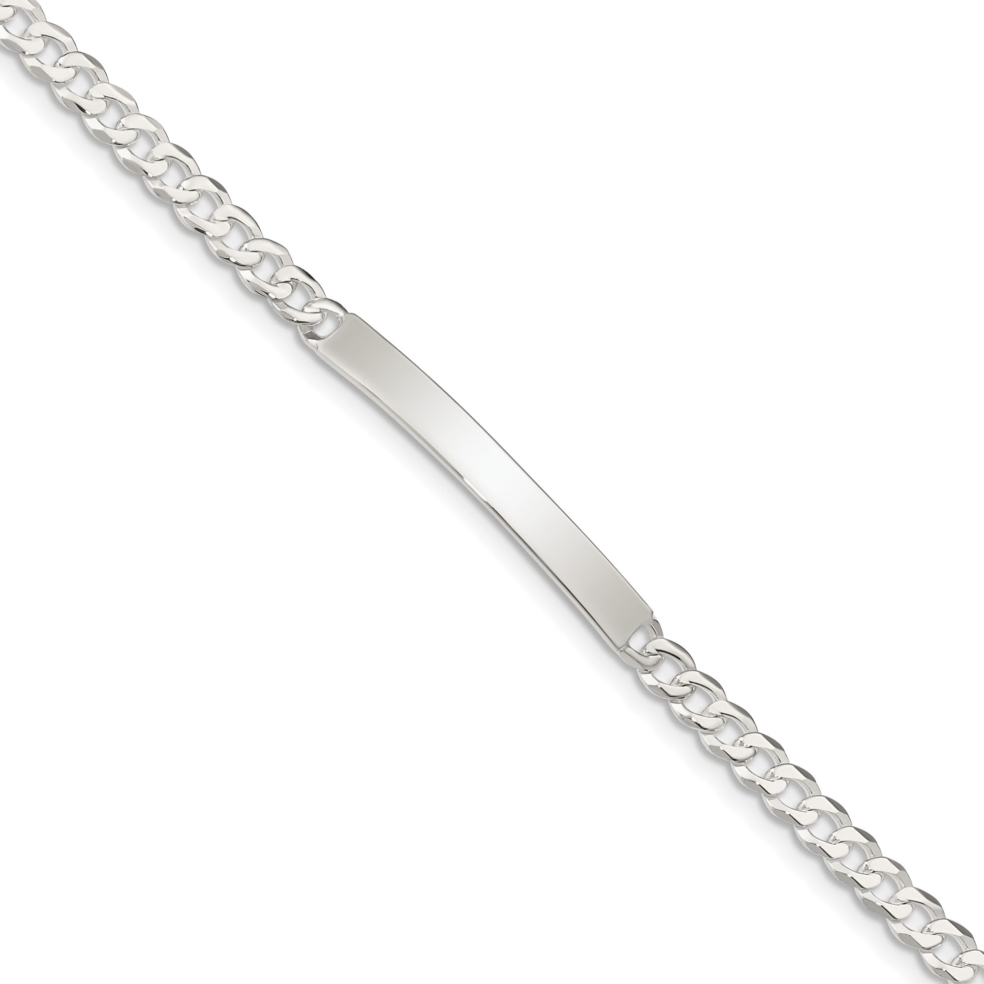925 Sterling Silver Curb Link Name Bar ID Bracelet - Personalized Engraved Identification Jewelry for Women & Men - Perfect for Gifts, Everyday Wear and Special Occasions