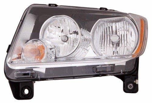 Go-Parts Left (Driver) Side Headlight Assembly Replacement for 2011-2013 Jeep Compass - Halogen Headlight Lens, Housing & Cover - LMB Code, Non-Leveling (Part#6) | Perfect for Night Driving & Off-Road Adventures