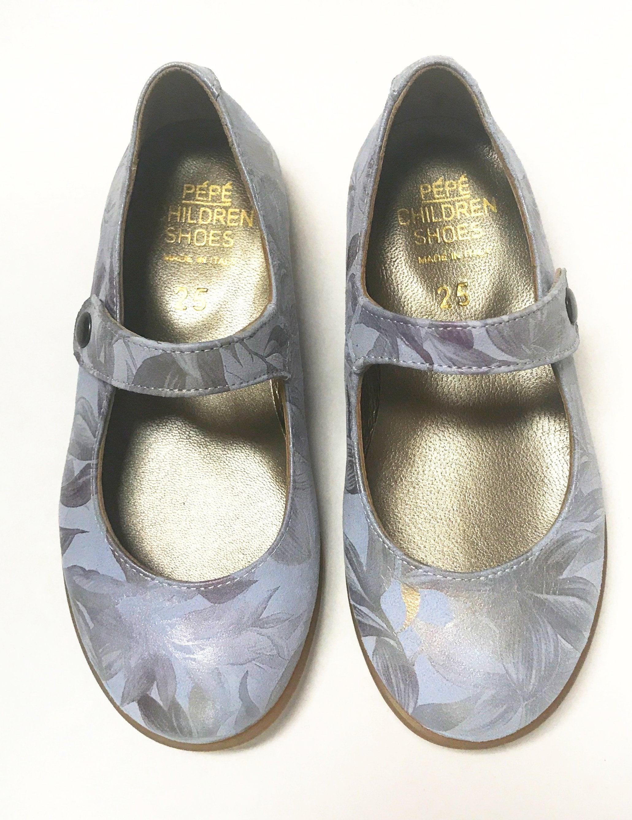 Pepe Blue and Silver Floral Mary Jane Shoes for Women - Elegant Casual & Party Flats - Perfect for Weddings, Office Wear, and Everyday Outfits