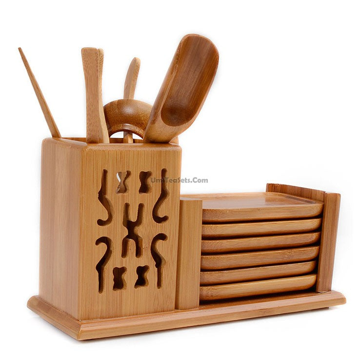 Premium Bamboo Tea Set with Cup & Saucer - Eco-Friendly Tea Accessories for Relaxing Tea Time at Home or Office
