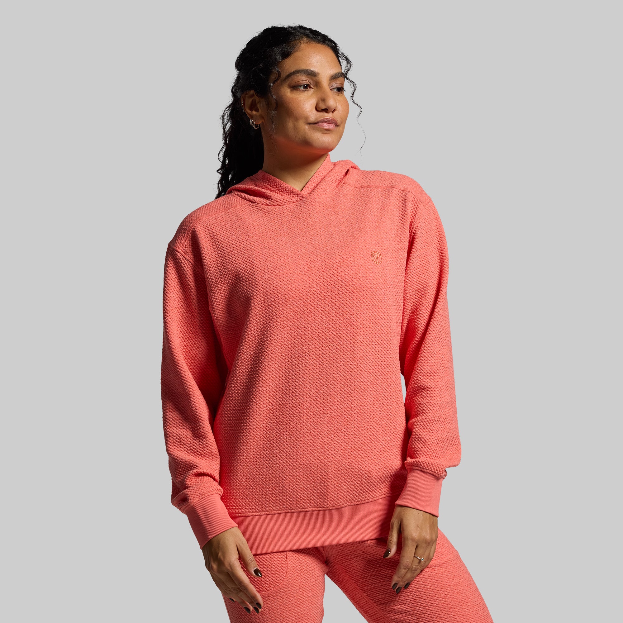 Women's Cloud Jogger Set - Soft Lounge Pants & Hoodie (Hot Peach) | Comfortable Athleisure Outfit for Yoga, Running & Casual Wear