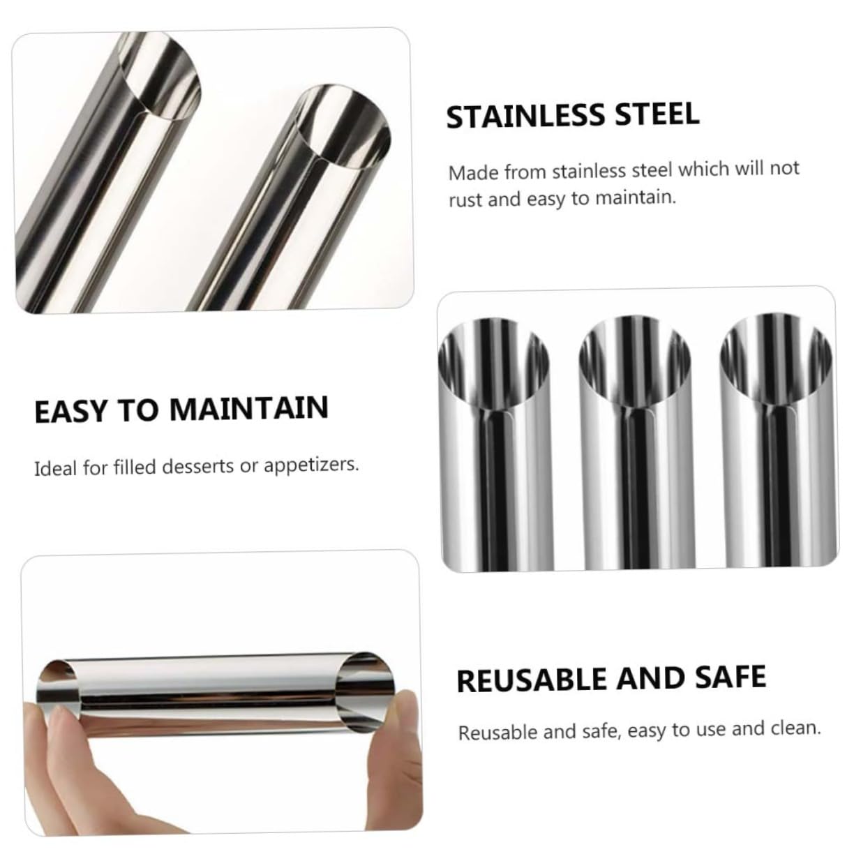Premium Stainless Steel Croissant Mold Set - 15pcs Professional Butter Horn Danish Pastry Baking Tubes for Perfect Hollow Bread & Sweet Cones | Ideal for Home Bakers, Pastry Shops & Commercial Kitchens