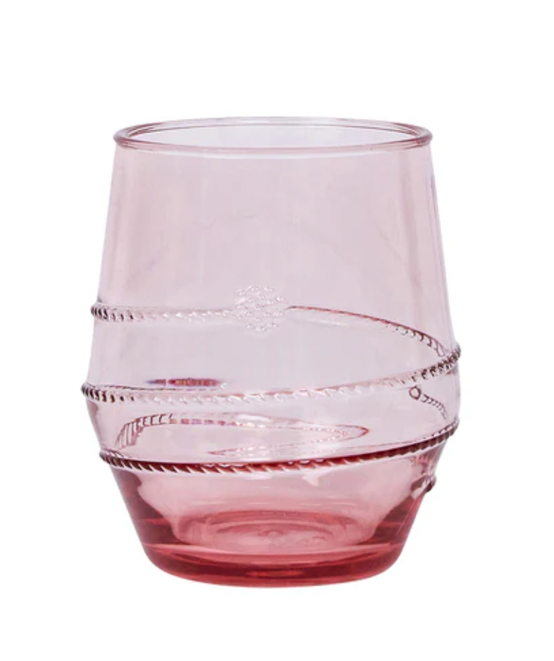 Juliska Amalia Acrylic Small Tumbler - 12oz Coral Colored Plastic Cup with Straw, BPA-Free, Dishwasher Safe - Perfect for Iced Coffee, Smoothies, and Summer Drinks at Home, Office or Poolside