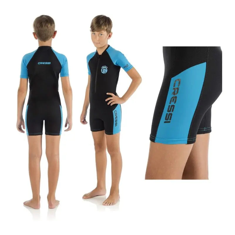 Cressi Little Shark 3 Kids Wetsuit for Swimming & Snorkeling - UV Protection & Comfort Fit for Children Ages 3-14 Years - Perfect for Pool, Beach & Water Sports Activities