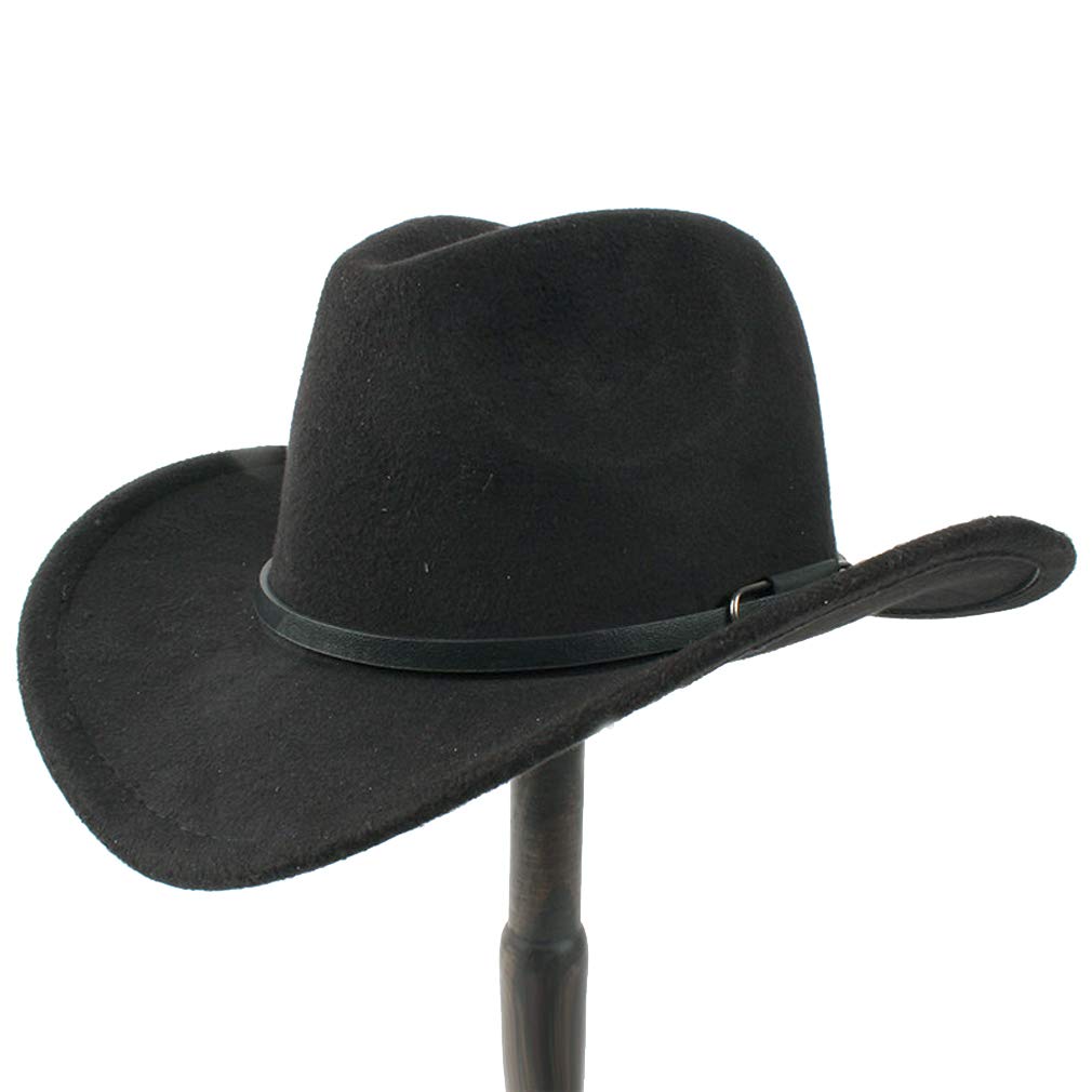 Vintage Roll-Up Brim Cowboy Hat - Western Fedora Style for Men & Women with Adjustable Belt | Perfect for Rodeo, Country Music Festivals & Outdoor Adventures