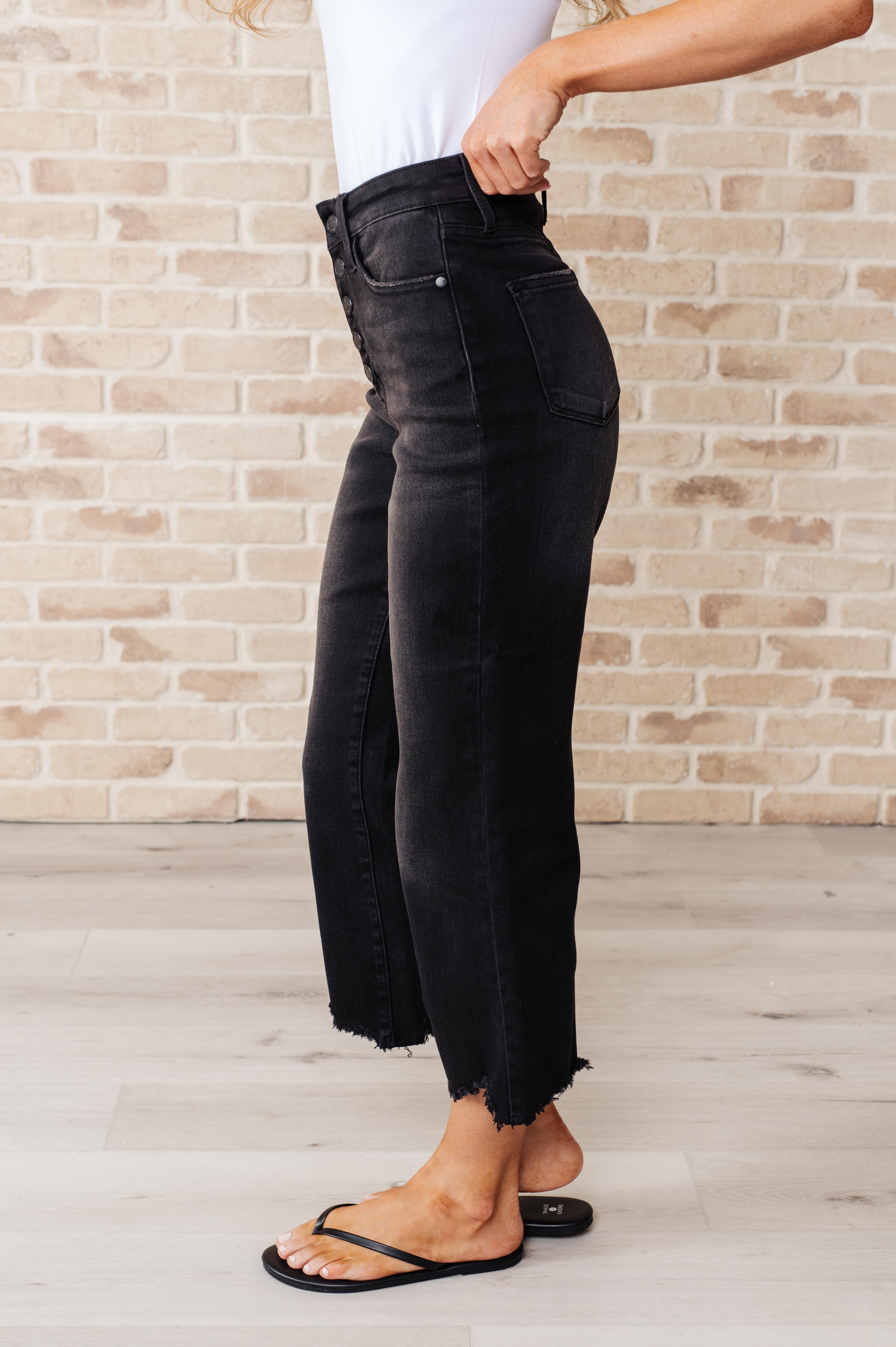 Ryan High Rise Button Fly Wide Leg Crop Jeans - Women's Vintage Denim Pants for Casual & Street Style Outfits | Perfect for Everyday Wear, Date Nights & Boho Fashion