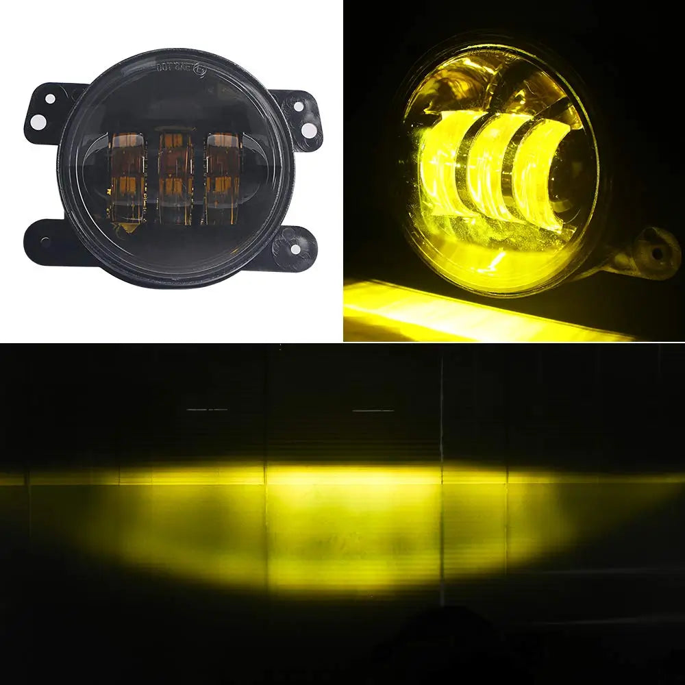 LOYO 4 Inch 60W Amber LED Fog Lights for Jeep Wrangler TJ LJ JK & Dodge Journey - Waterproof Off-Road Bumper Lights (Pair) - Perfect for Night Driving, Foggy Conditions & Off-Road Adventures