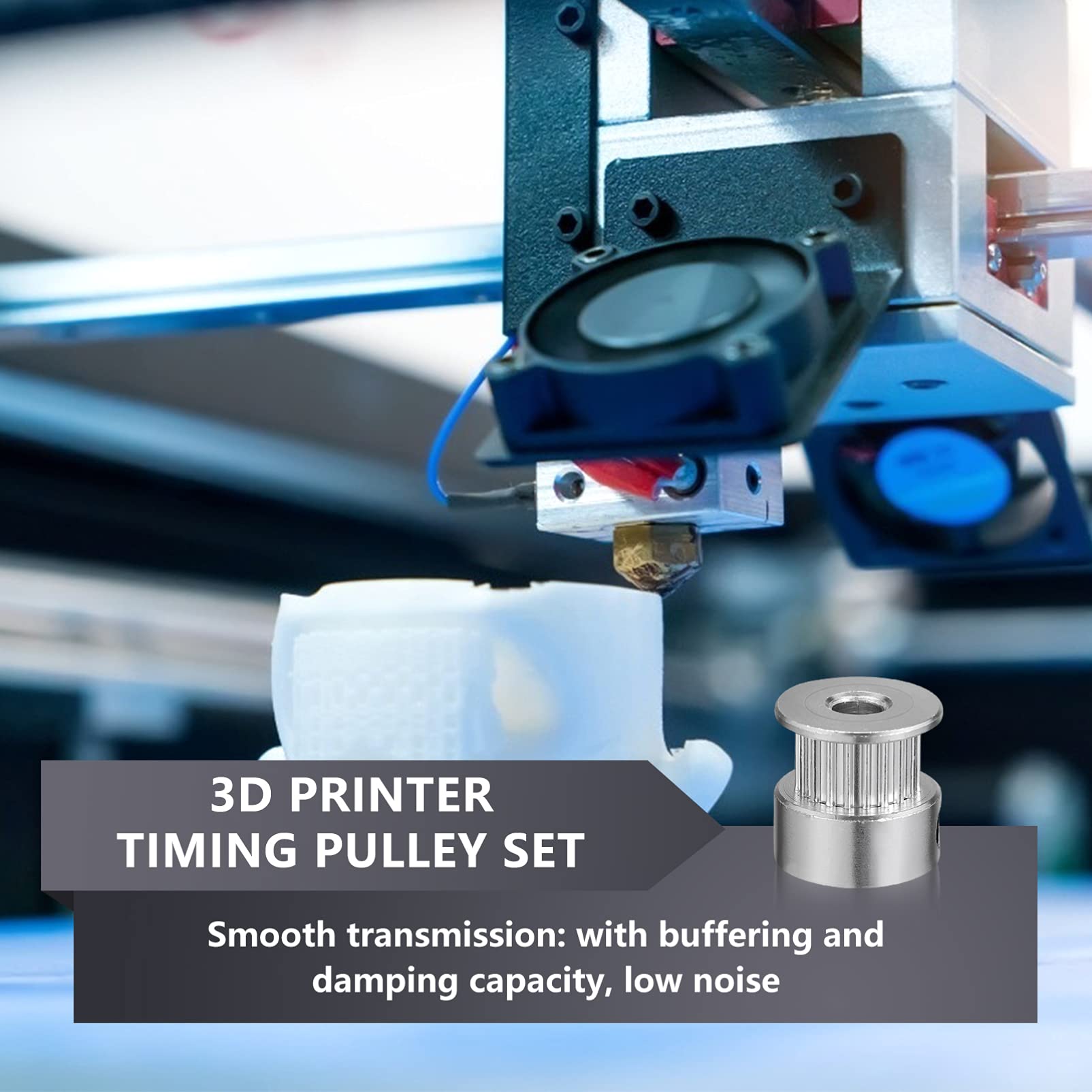 ULTECHNOVO 3D Printer Timing Belt Pulley Kit - Synchronous Wheel Set with Stepper Motor Pulley, Reduction Gear & Hex Wrench for Smooth 3D Printing & DIY Projects