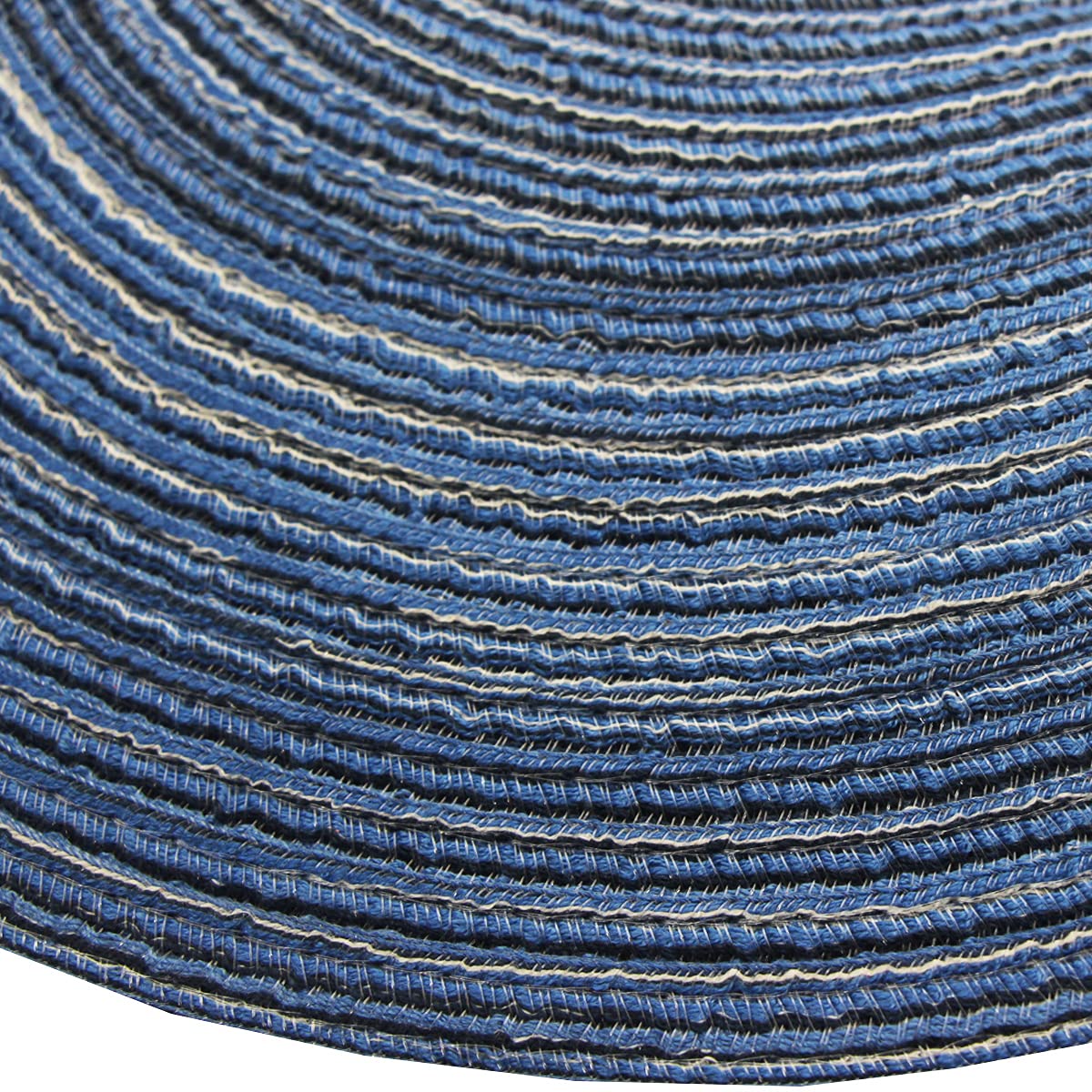 Premium Round Woven Placemats Set of 4 - 15 Inch Elegant Table Mats for Indoor/Outdoor Dining - Washable & Durable Home Decor (Blue) - Perfect for Dinner Parties, BBQs, and Holiday Gatherings