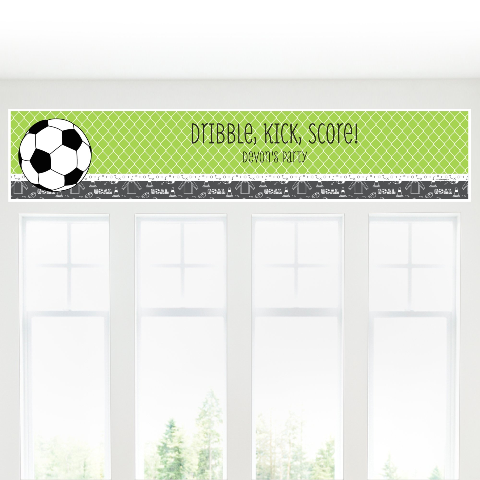 Custom Goaaal Soccer Party Banner - Personalized Soccer Theme Decorations for Birthday & Game Day Celebrations