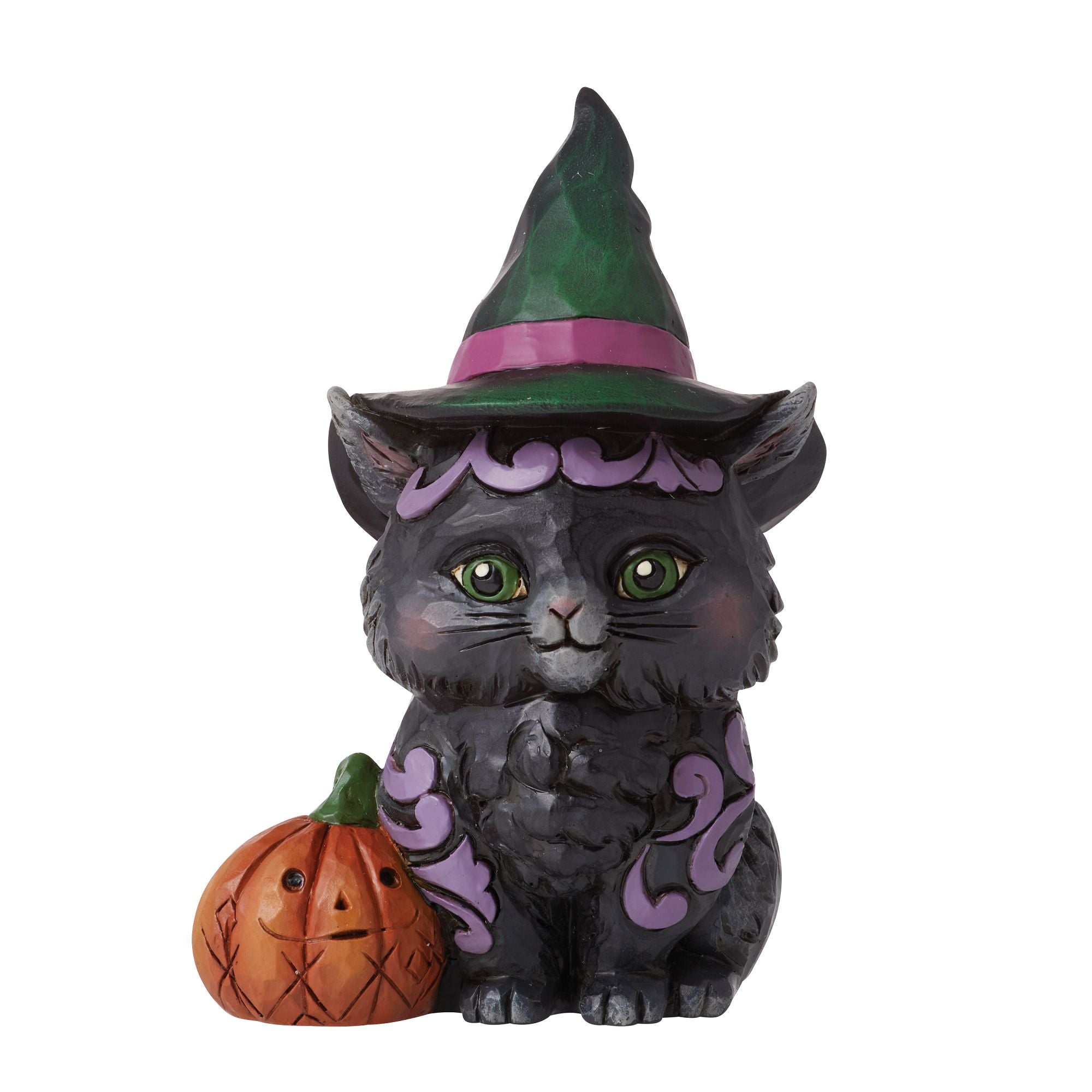 Black Cat Mini Figurine - Cute Resin Statue for Home Decor, Office Desk, Halloween & Gift Giving