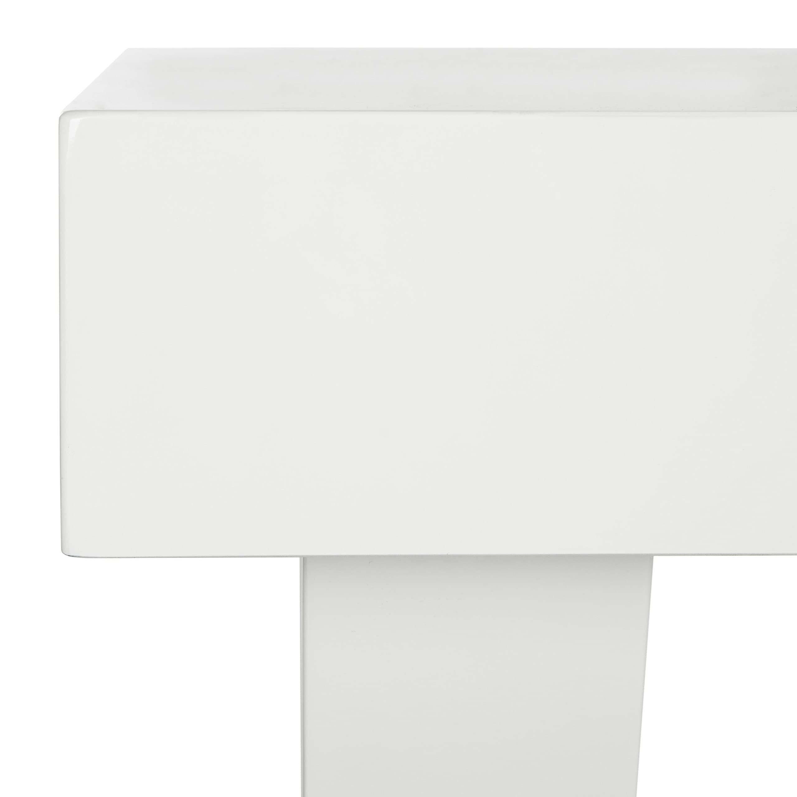 Safavieh Alessia White Lacquer Vanity Desk with 1 Drawer - Modern Dressing Table for Bedroom, Makeup & Beauty Station - Perfect for Home Office & Small Spaces