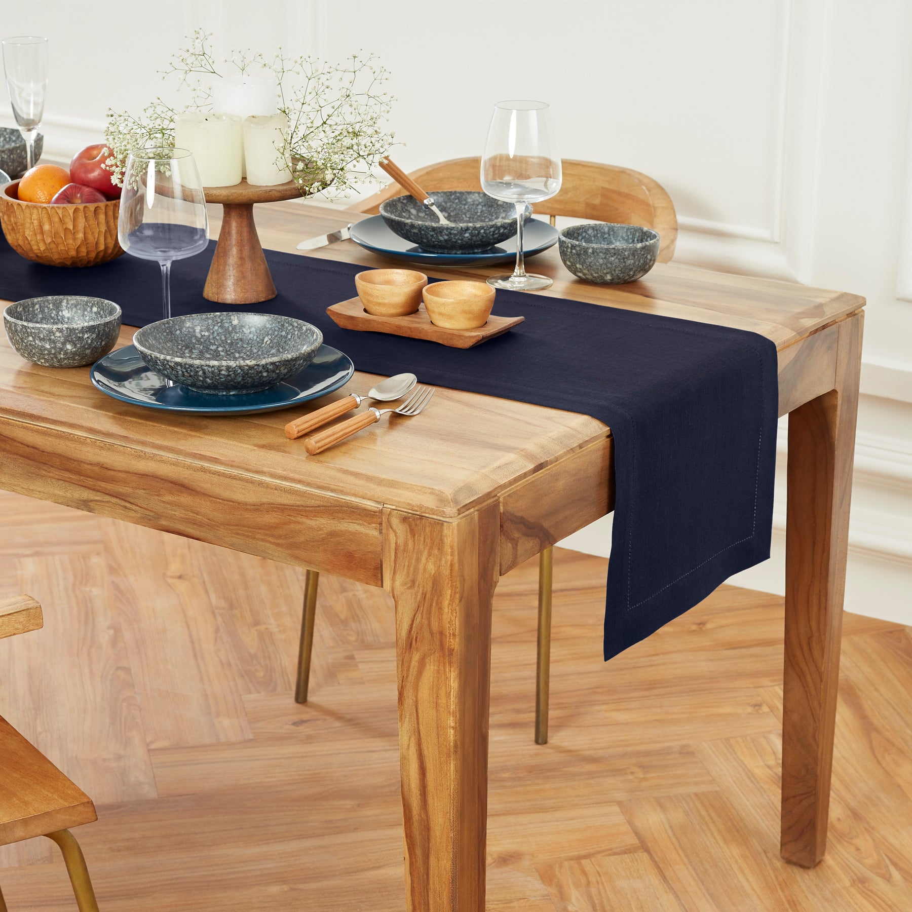 Elegant Medium Weight Hemstitch Table Runner - Perfect for Dining Tables, Weddings, and Holiday Decorations