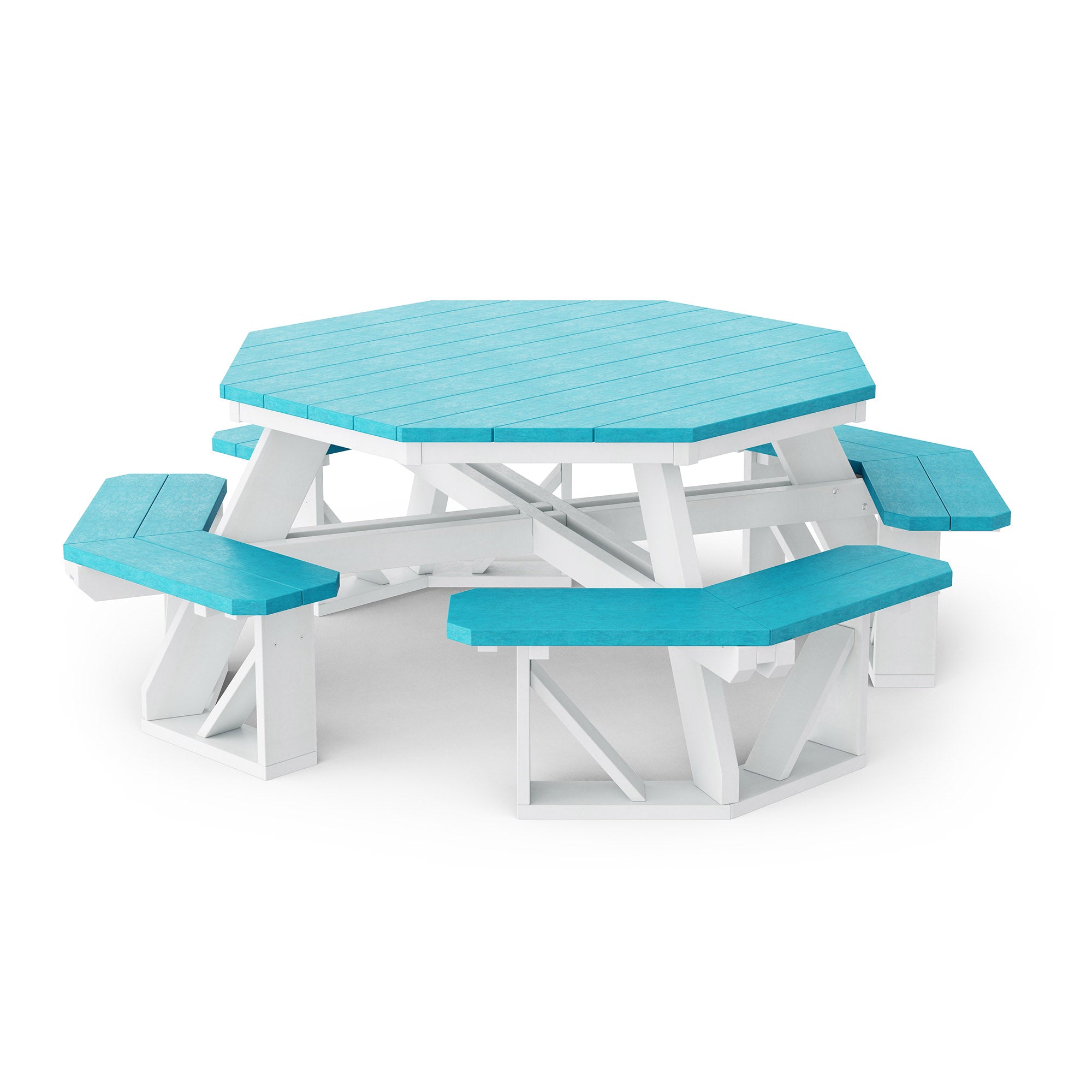 Heritage Octagon Picnic Table - 8-Person Outdoor Dining Set for Backyard, Patio, Garden, Park & Camping - Durable All-Weather Wooden Picnic Bench