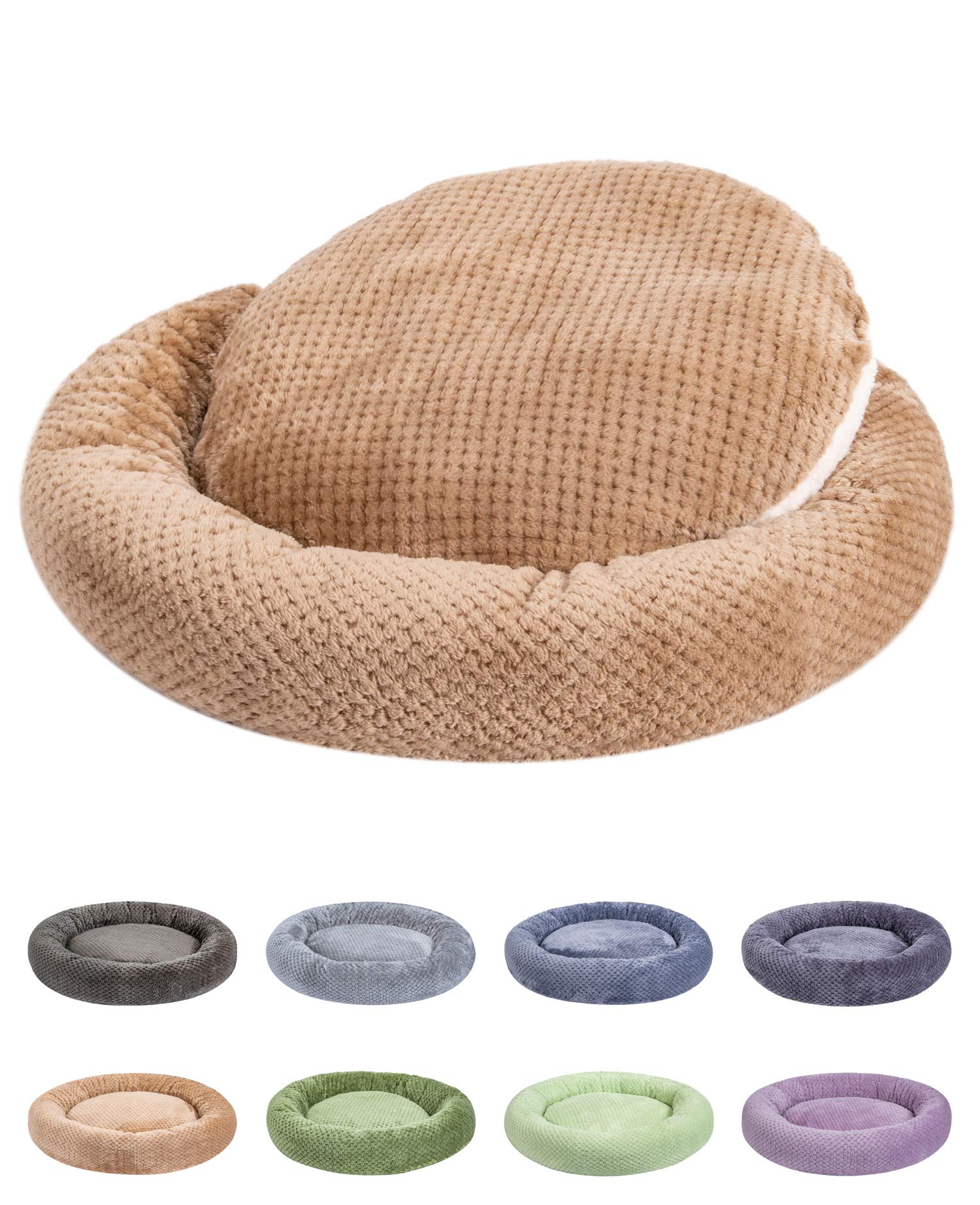 WONDER MIRACLE Fuzzy Deluxe Pet Bed - Super Soft Plush Dog & Cat Bed for Crates, Washable & Durable (24