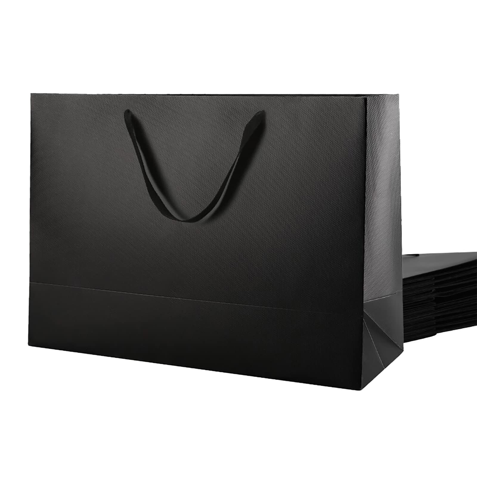 12 Extra Large Gift Bags 16x6x12 Inches - Premium Matte Black Luxury Gift Bags with Sturdy Handles for Birthday, Wedding, Christmas & All Occasions (Elegant Grain Textured Finish) - Perfect for Party Favors, Corporate Gifts & Holiday Packaging