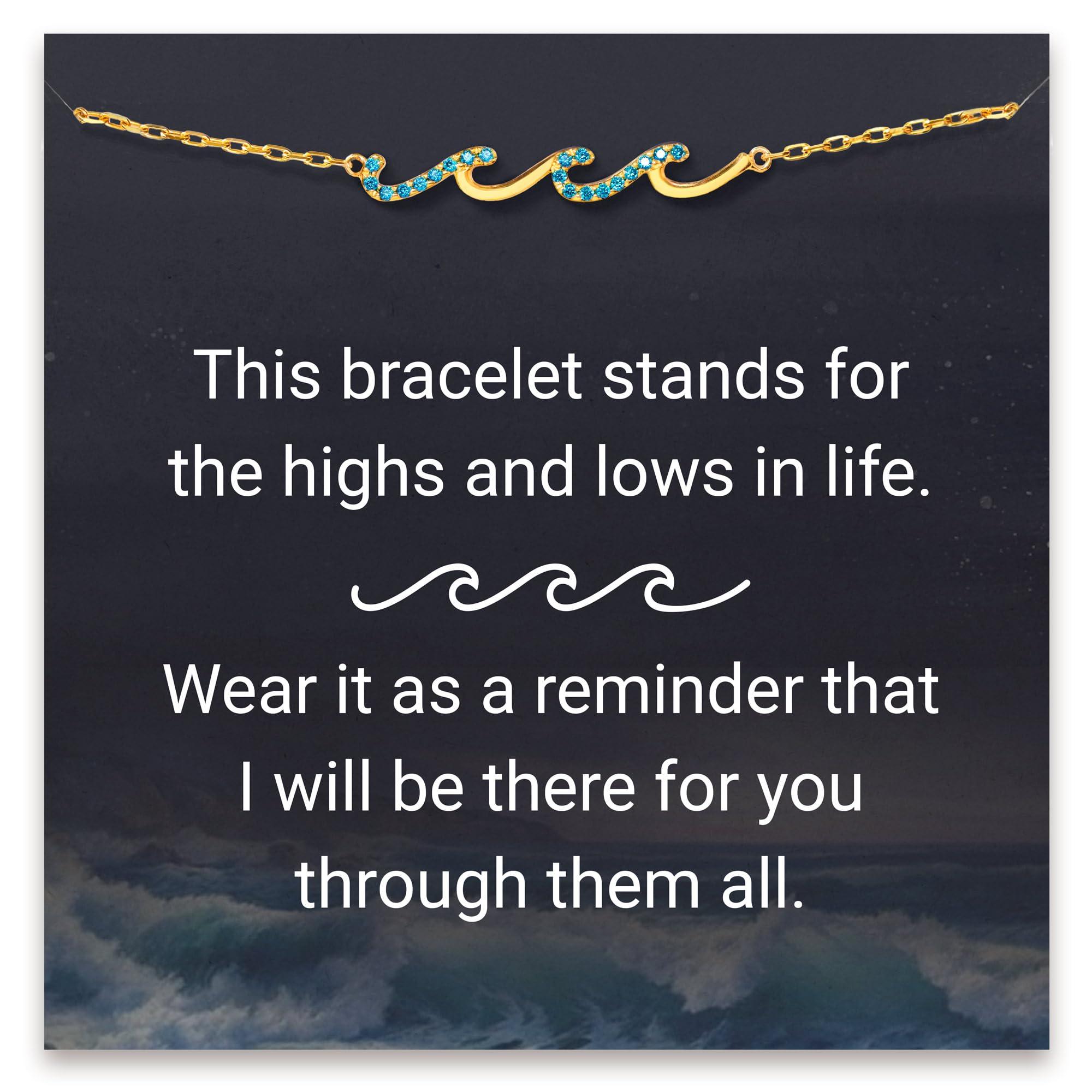 STORYJEWELLERY Wave Bracelet - Elegant Jewelry Gift for Women, Perfect Birthday Gift for Daughter, Mom & Sister | Meaningful Mother's Day & Retirement Present | Ideal for Everyday Wear, Special Occasions & Gift-Giving