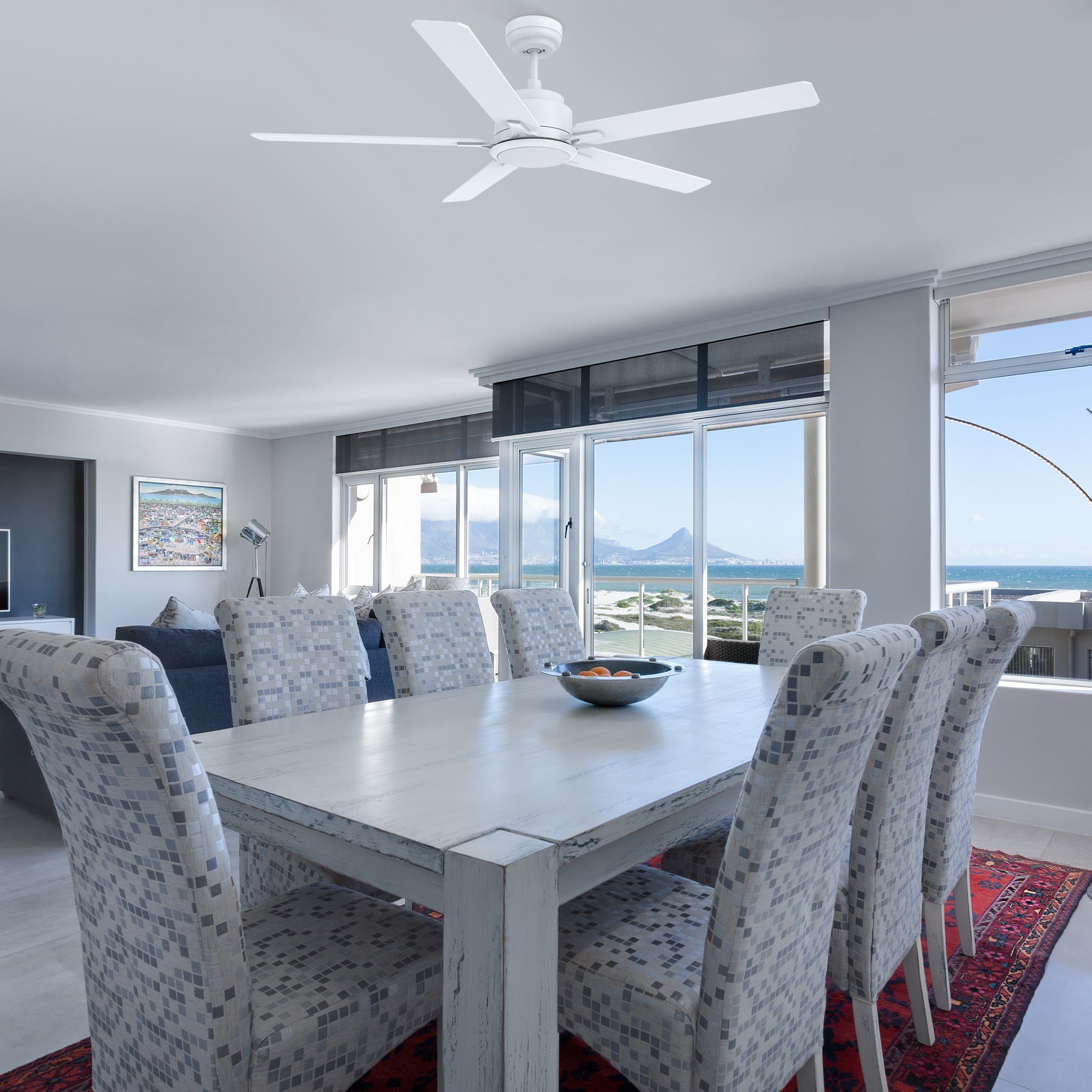 Essex II Smart Ceiling Fan with LED Light - Remote Control, 56 Inch Indoor/Outdoor Use - Perfect for Bedroom, Living Room, Patio & Covered Porch