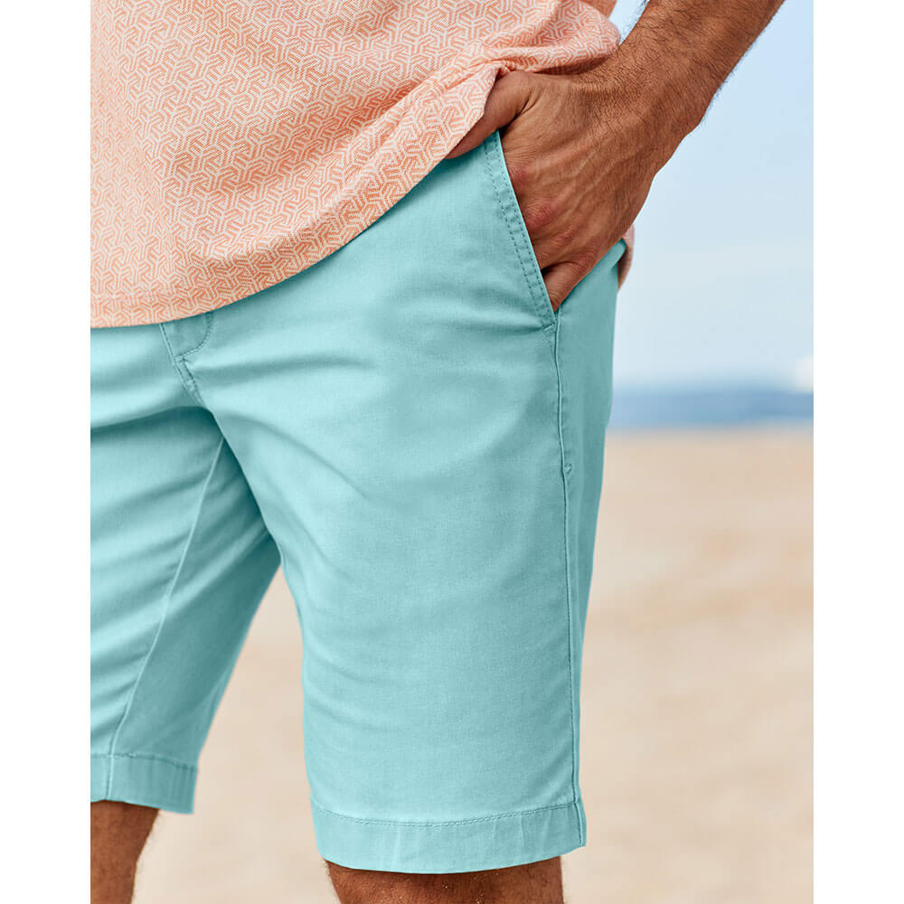 Tommy Bahama Men's 10 Inch Boracay Flat Front Shorts - Milky Blue | Casual Summer Beach Wear & Vacation Outfit