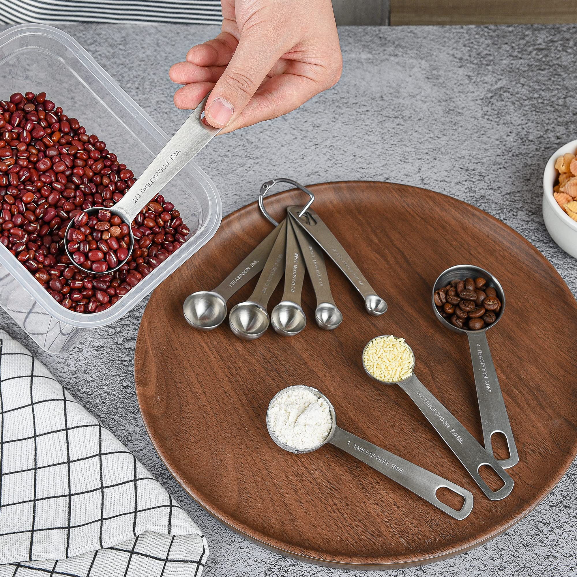 Premium 18/8 Stainless Steel Measuring Cups and Spoons Set - 8 Cups & 9 Spoons with Leveler - Heavy Duty Metric & US Standard Kitchen Baking Tools for Cooking, Baking, Meal Prep and Home Chefs