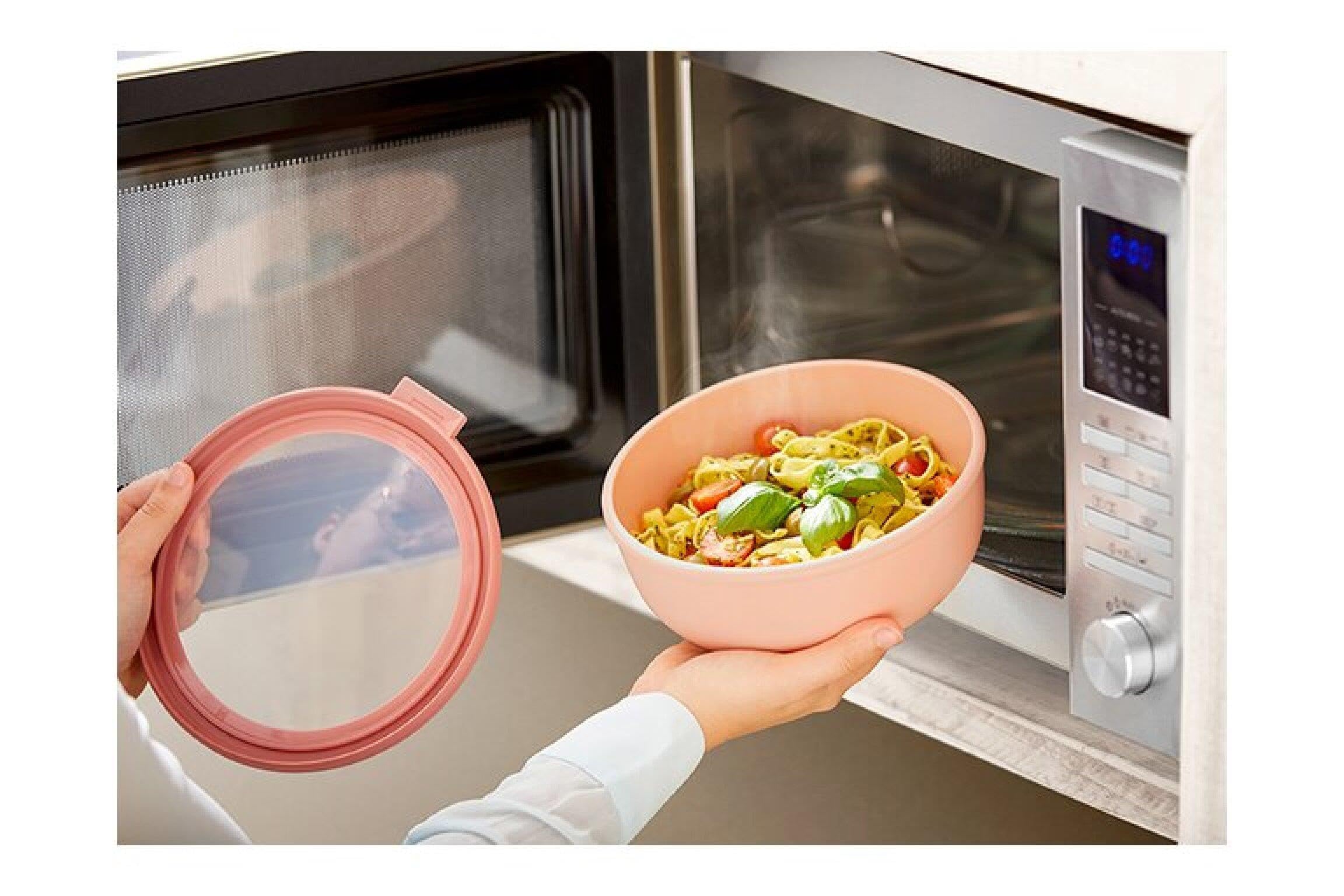 Mepal Cirqula 76oz/2,250ml Airtight Food Storage Container & Serving Bowl with Clear Lids | Microwave & Dishwasher Safe | BPA-Free | Nordic Pine Design | Made in Netherlands | Ideal for Meal Prep, Leftovers, Picnics & Party Serving