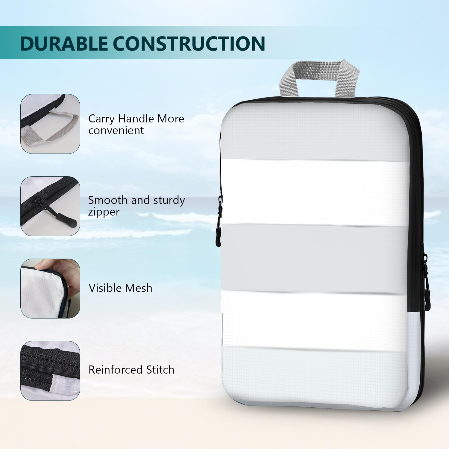 5-Piece Compression Packing Cubes Set for Travel - Space Saving Suitcase Organizers for Carry-On Luggage | Perfect for Business Trips, Vacations & Weekend Getaways