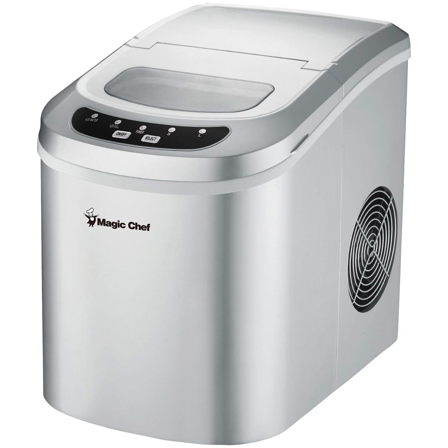 Magic Chef MCIM22SV 27-Pound Portable Countertop Ice Maker - Fast Ice Production for Home, Office, RV & Outdoor Parties