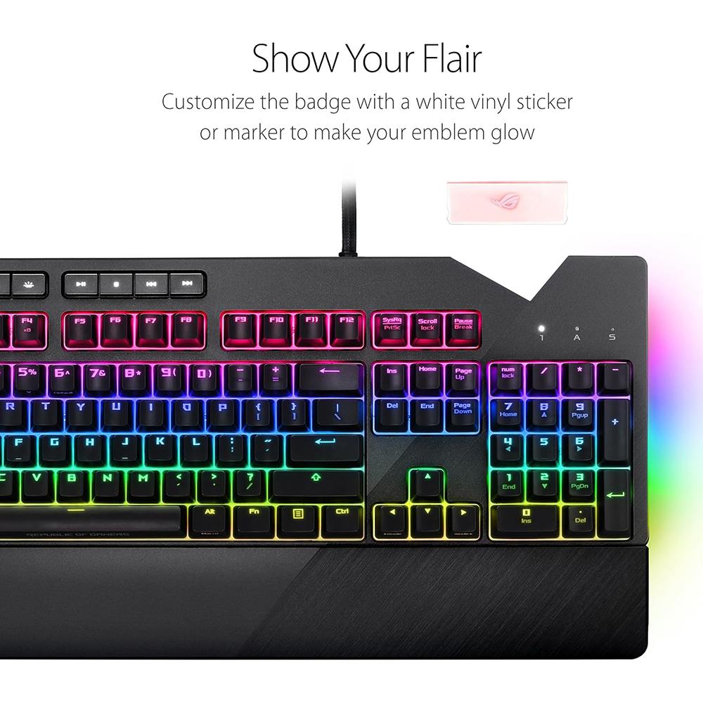 ASUS ROG Strix Flare Compact Mechanical Gaming Keyboard - Cherry MX Red Switches, Aura Sync RGB Lighting - Perfect for FPS, MOBA & Esports Gaming