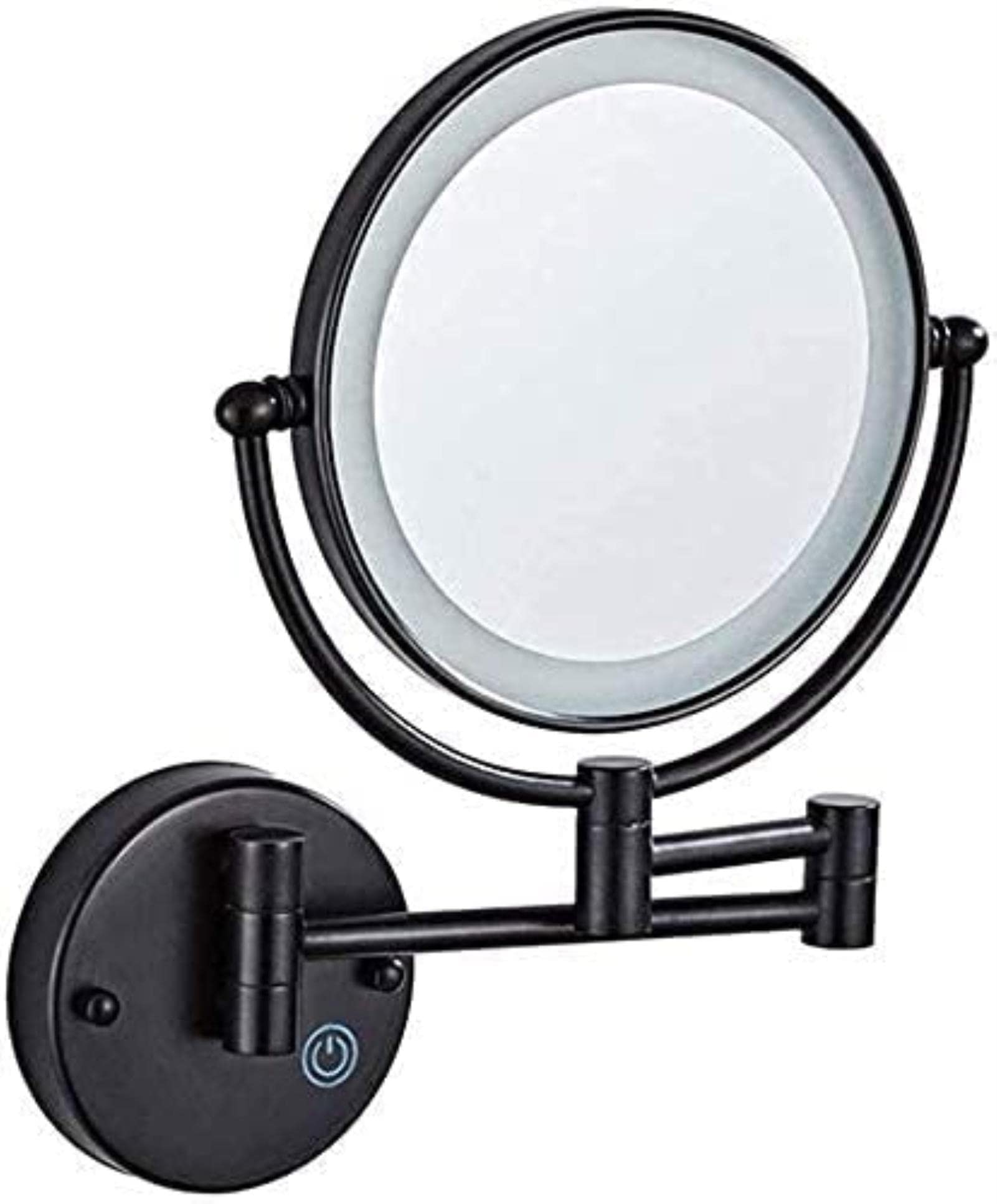 Wall Mount LED Lighted Makeup Mirror - Swivel & Extendable Dual-Sided Vanity Mirror with Adjustable Brightness for Bathroom, Dressing Room & Bedroom | Perfect for Makeup, Skincare & Grooming