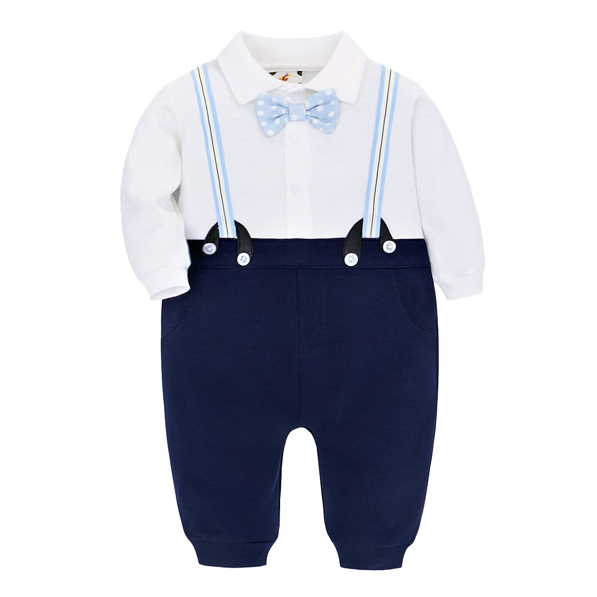 Famuka Baby Boy Suit Romper - Baptism & Wedding Outfit | Festive Bodysuit for Special Occasions | Newborn Christening & Formal Event Clothing