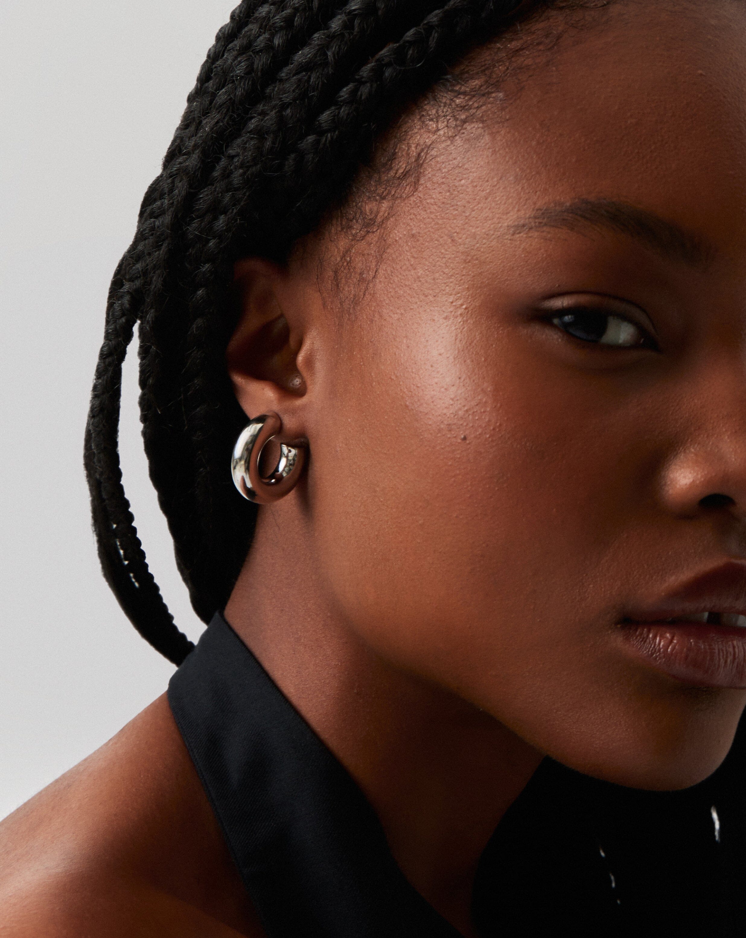Chubby Medium Hoop Earrings for Women - 925 Sterling Silver Dainty Chunky Hoops - Perfect for Everyday Wear, Date Night & Gifts