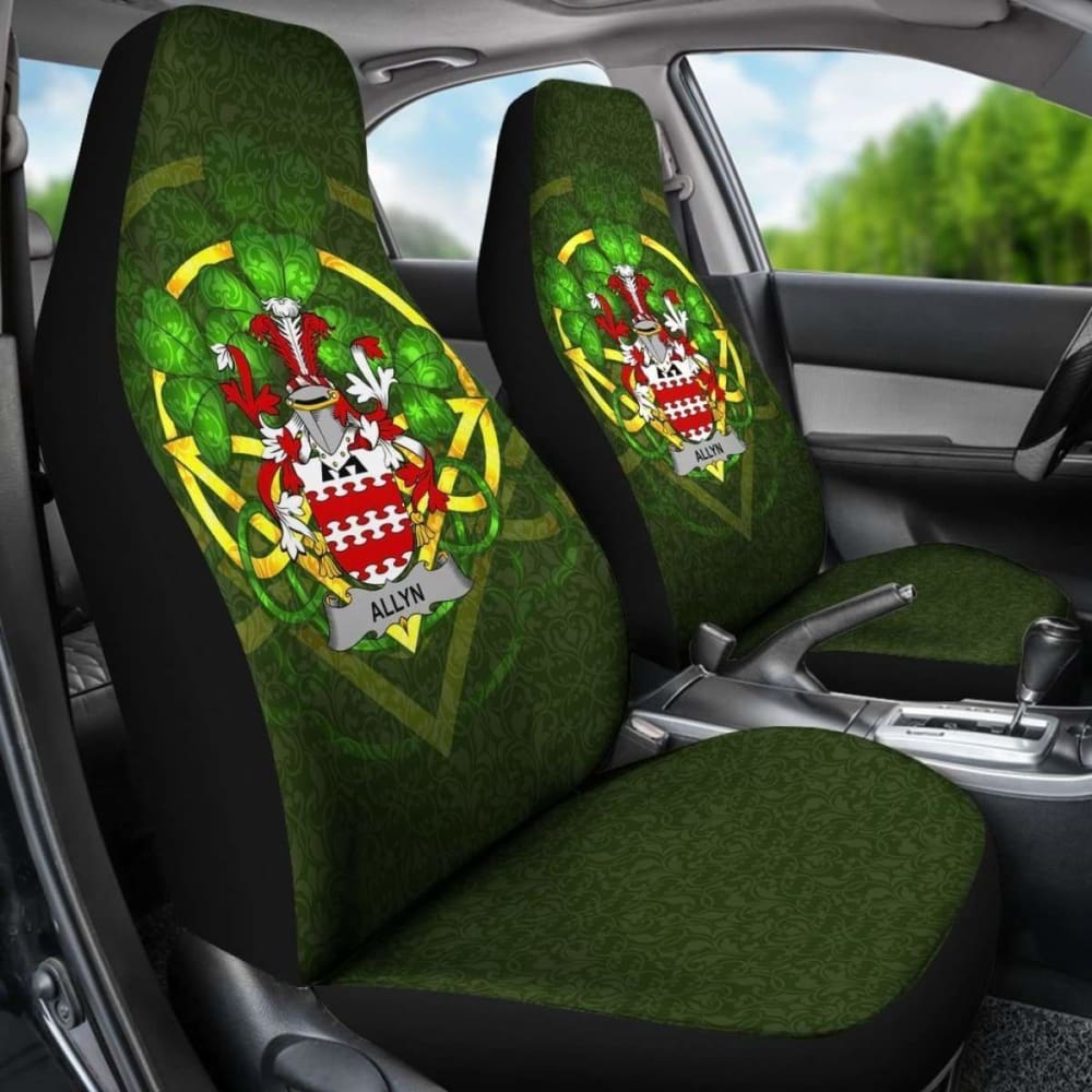 Allyn Ireland Car Seat Cover Set of 2 - Celtic Shamrock Design, Universal Fit for Cars, Trucks & SUVs - Waterproof & Non-Slip Protection for Home, Office or Travel Use