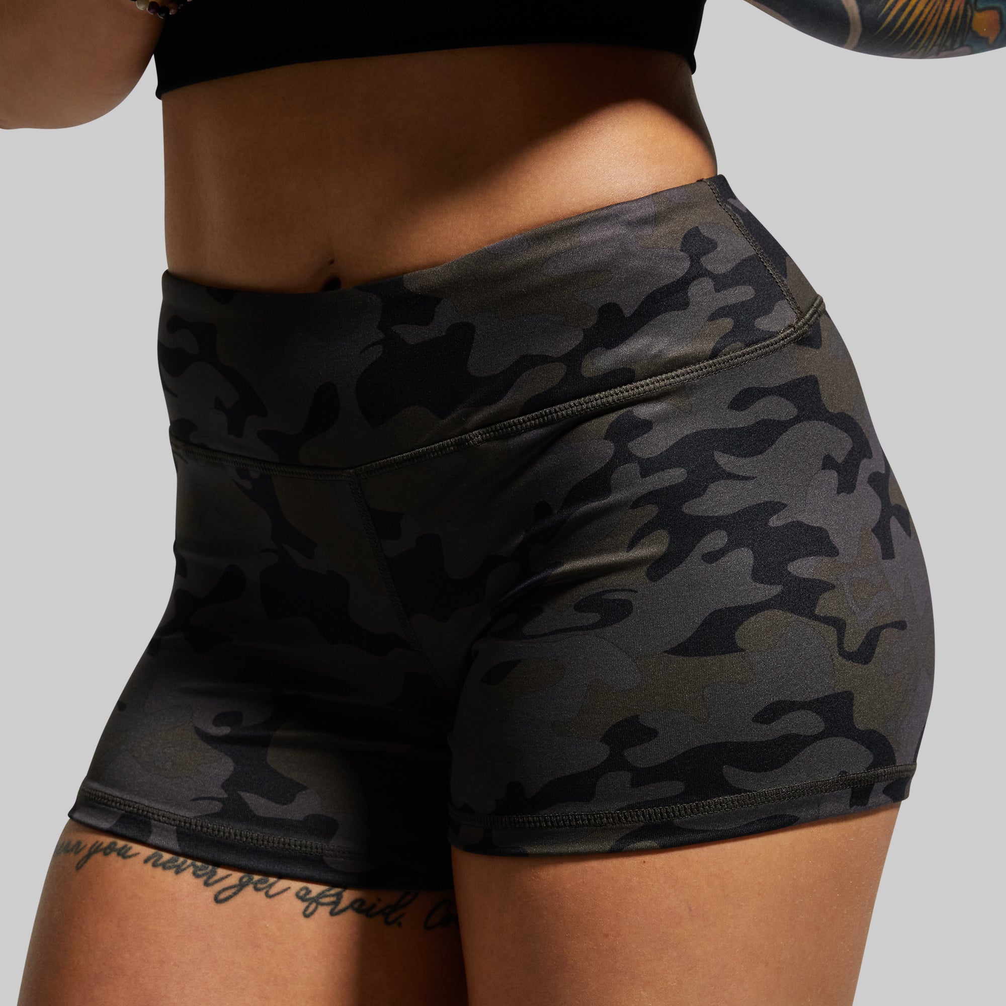 Double Take Booty Shorts - Camouflage Print High Waist Workout Shorts for Women | Gym, Running, Yoga & Casual Wear