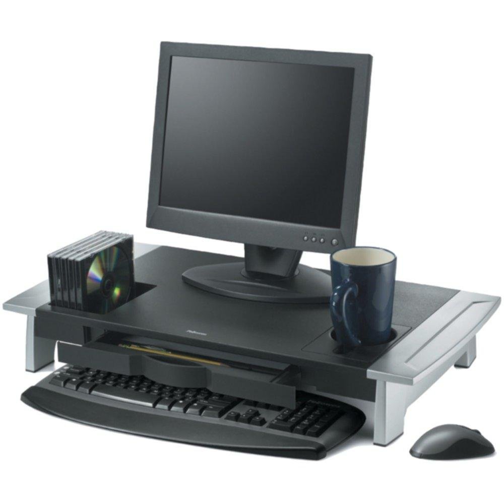Fellowes 8031001 Premium Monitor Riser for Office & Home - Ergonomic Computer Stand with Adjustable Height for Laptops & Desktops - Perfect for Workspace Organization & Comfort