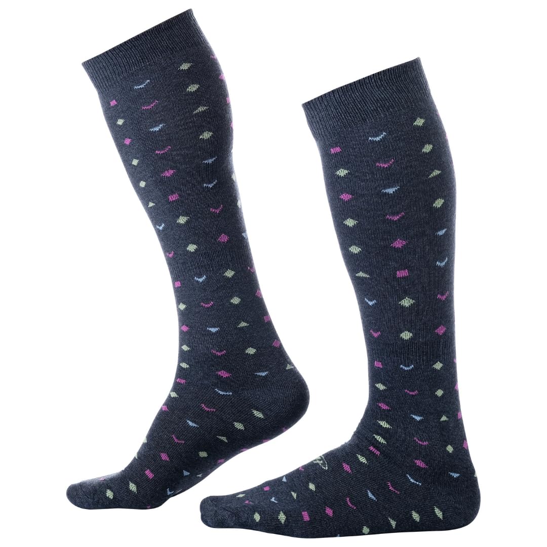 Pierre Henry Men's Over the Calf Dress Socks - 9 Pairs Colorful Funky Cotton Socks for Business & Casual Wear | Perfect for Office, Parties & Formal Events