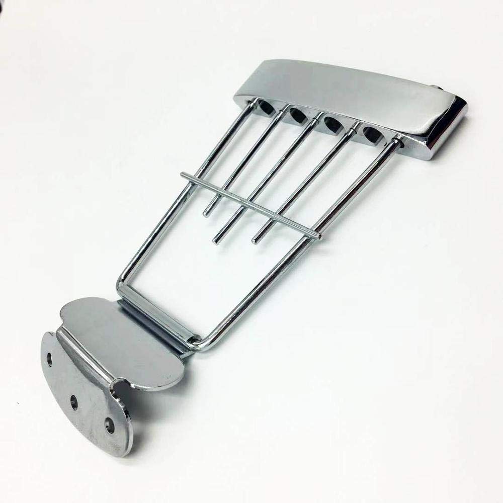 Chrome Plated 4 String Guitar Bridge for Hofner BB2 Electric Bass - 15mm String Spacing, Silver Finish | Perfect for Bass Guitar Upgrades & Repairs