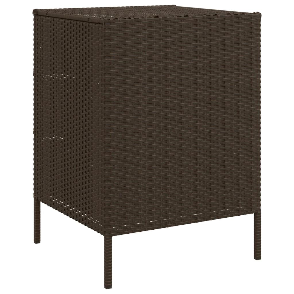 PE Rattan Wicker Patio Storage Cabinet with 3 Drawers - Outdoor Organizer for Towels, Pool Accessories & Garden Tools - Brown Weather-Resistant Poly Rattan (21.7