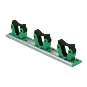 Unger 18-Inch 3-Tool Holder & Hanger - Heavy Duty Wall Mount Organizer for Cleaning Supplies, Brooms, Mops, and Tools - Perfect for Garage, Utility Room, and Home Organization