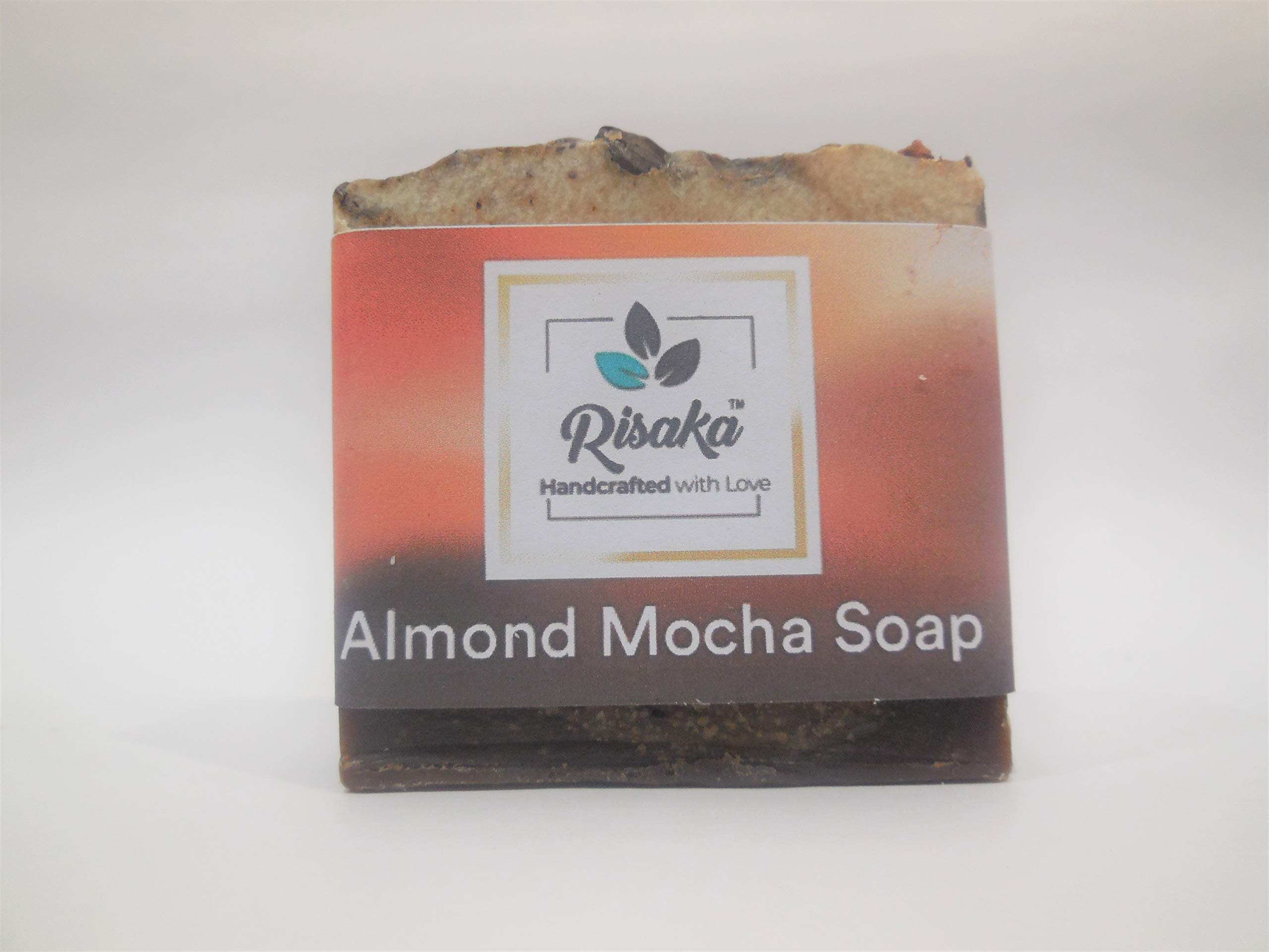 Risaka Handmade Cold Processed Almond Mocha Organic Soap - 100g, SLES & PARABEN Free, Natural Skincare for Dry & Sensitive Skin - Perfect for Daily Cleansing, Gift Sets & Spa Treatments