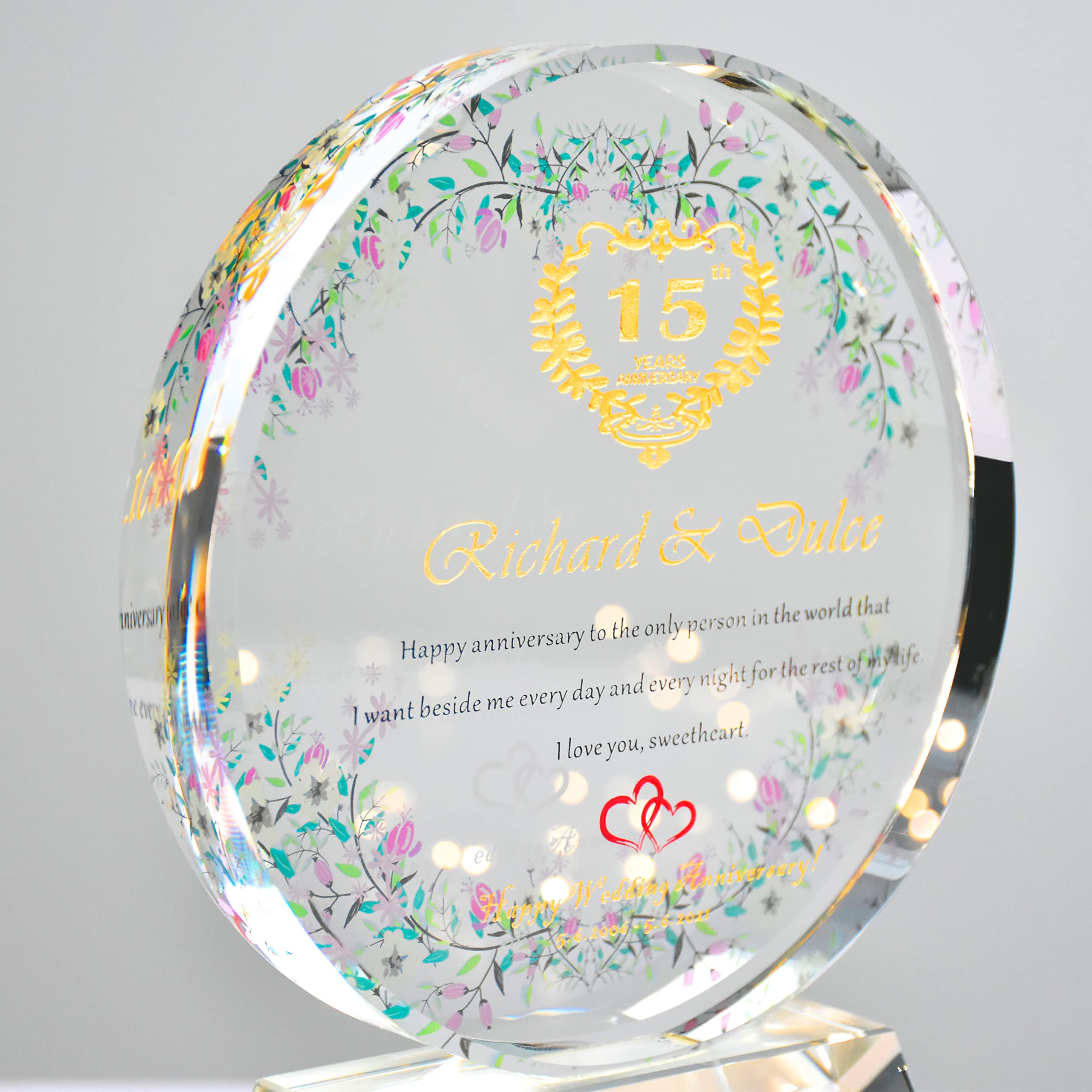 Custom Personalized Wedding Anniversary Gift for Husband or Wife - Engraved with Couple's Names & Date - Unique Marriage Keepsake for Him, Her or Parents - Perfect for 1st, 5th, 10th, 25th or 50th Anniversary Celebrations