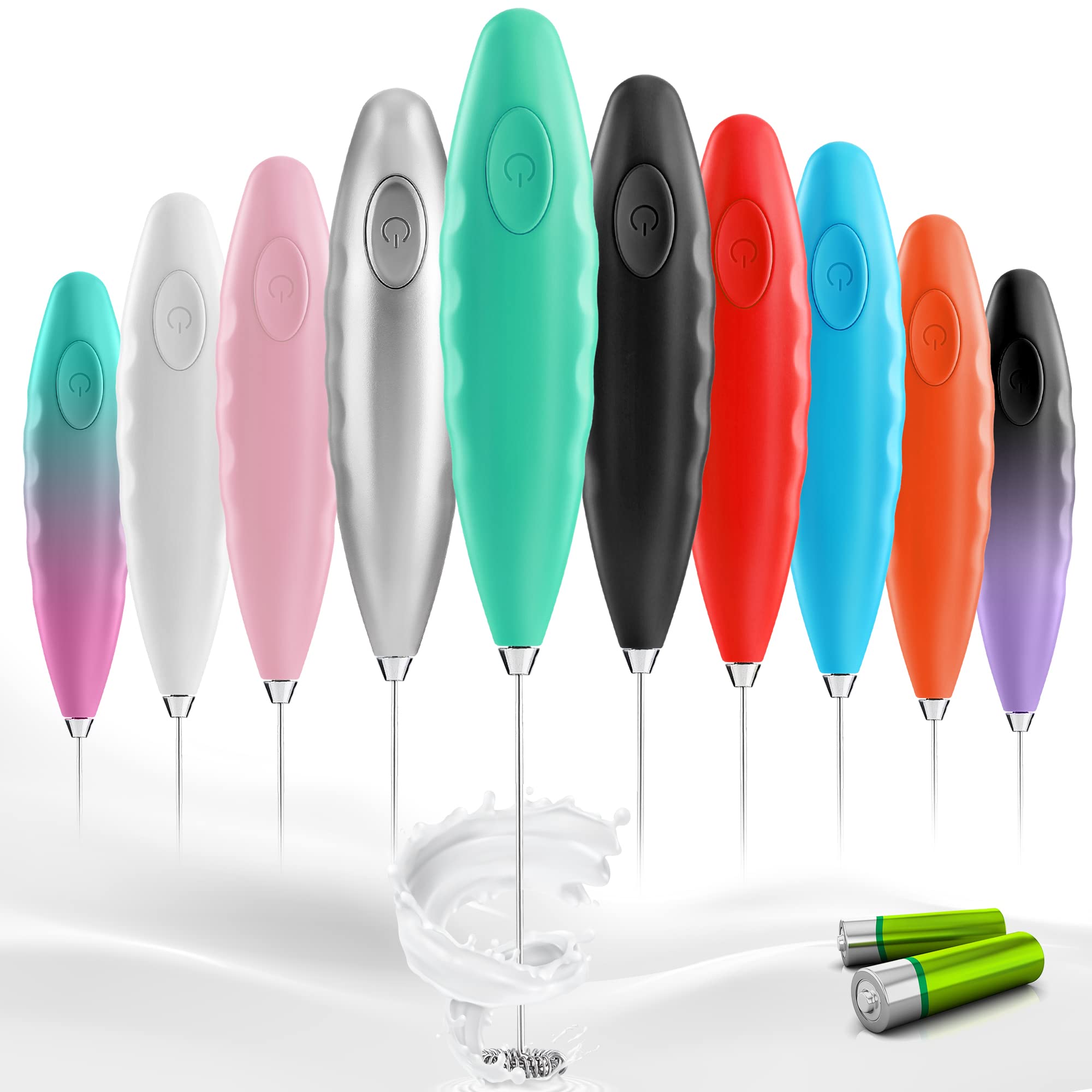**Electric Milk Frother & Matcha Whisk - Handheld Battery-Powered Drink Mixer for Coffee, Latte & Matcha - Comfort Grip & Fast Whisking - Perfect for Home, Office & Cafe (Aqua, Batteries Included)**