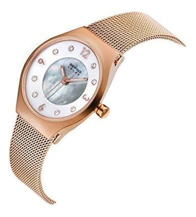BERING 14427 366 Solar-Powered Women's Watch with Swarovski Crystals in Rose Gold - Elegant Timepiece for Office, Party & Everyday Wear