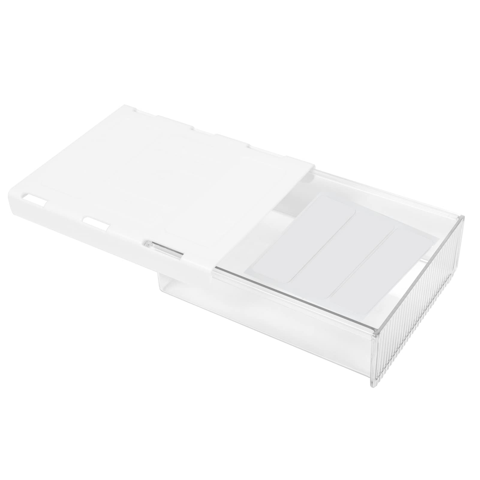 GANAZONO Under Desk Drawer Organizer - Hidden Slide-Out Storage Box for Office, School & Home Desks - White | Perfect for Organizing Files, Stationery & Office Supplies Under Your Workstation