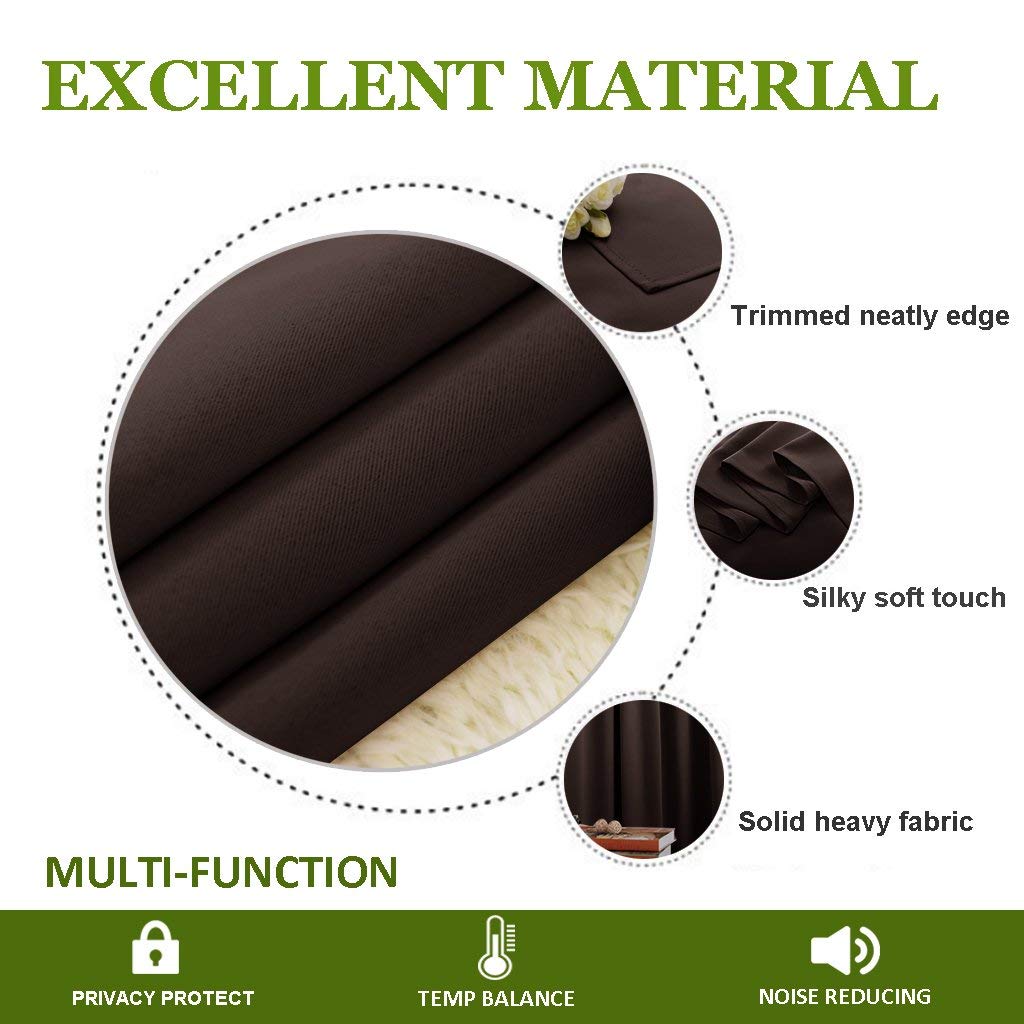 Double Pinch Pleat Blackout Curtains 96x108 Inches - Extra Long 2 Story Window Drapes, Dark Chocolate, 1 Panel with Hooks for Living Room & Bedroom Light Blocking