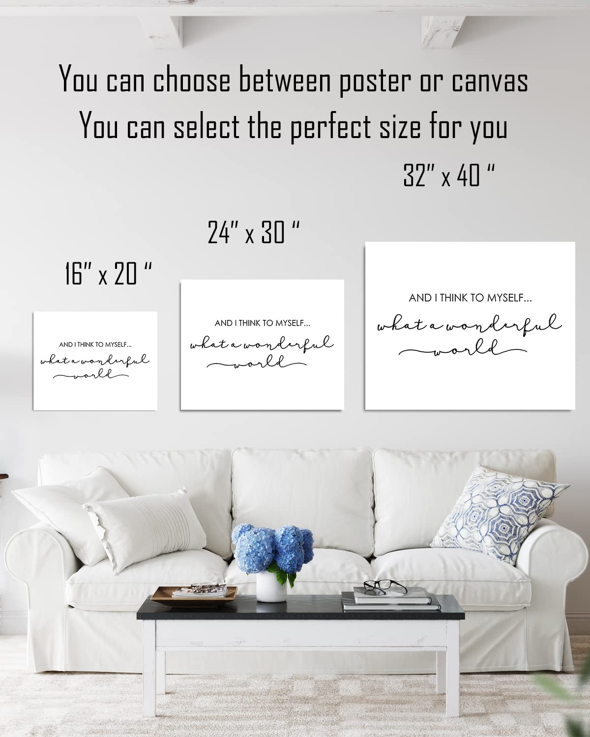 Govivo 'What a Wonderful World' Wall Art - Rustic Home Decor with Inspirational Lyrics - 24x30 Ready to Hang Canvas for Living Room, Bedroom or Office Decor