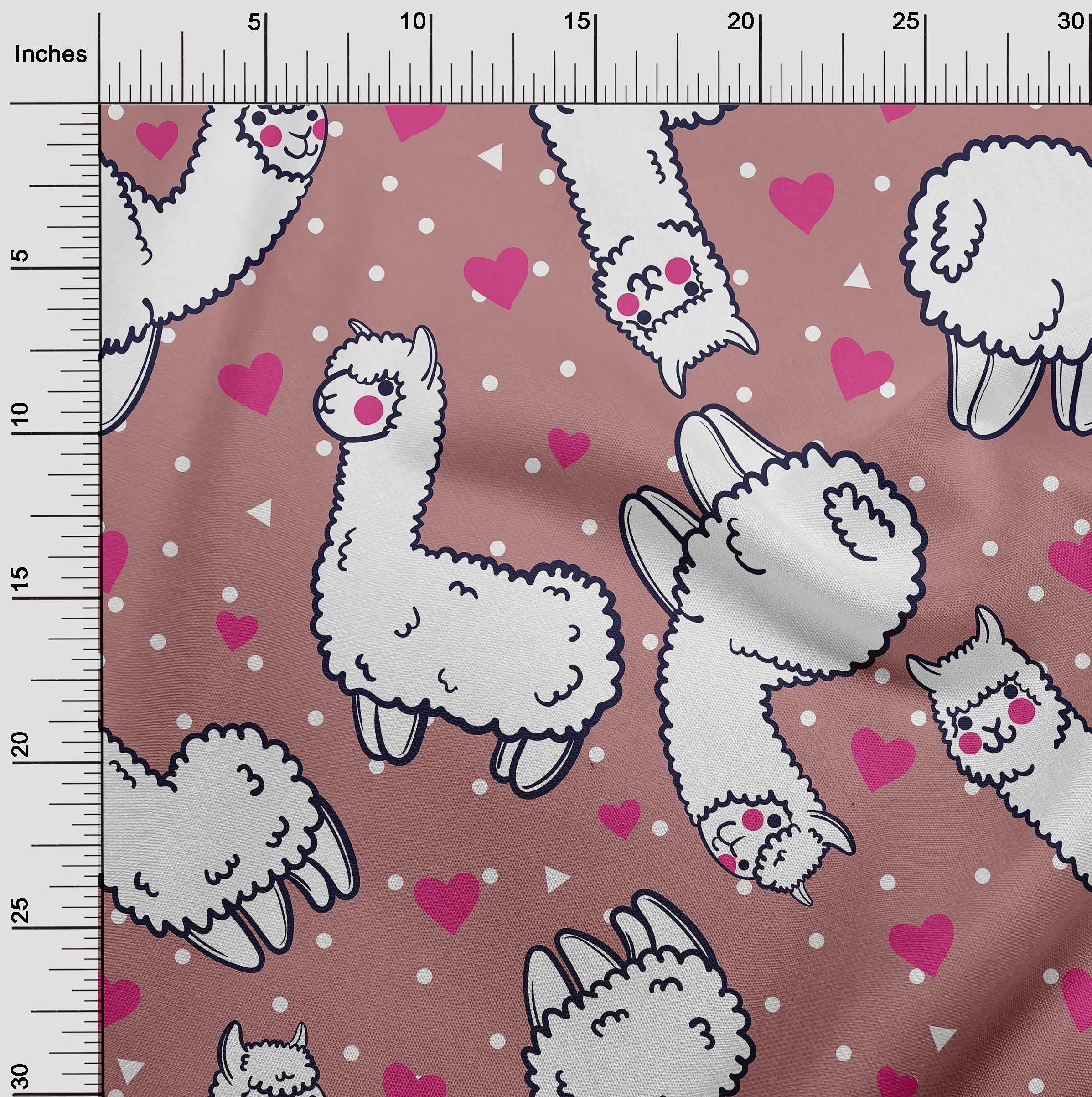 oneOone Viscose Jersey Dusty Rose Fabric - 60 Inch Wide Soft Knit Material for Sewing, DIY Nursery Decor, Baby Blankets & Home Crafts (Sheep Print Design)