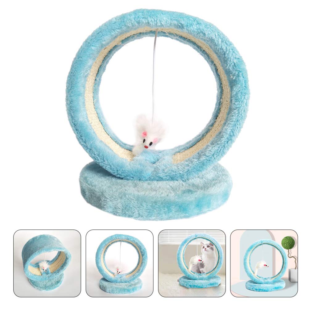 POPETPOP Cat Climbing Frame & Scratching Board Set - Sisal Cloth Kitten Toy for Exercise & Play - Durable Pet Climbing Toy with Scratching Pad for Indoor Cats - Perfect for Small Spaces & Active Kittens